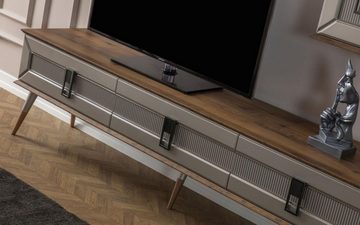 JVmoebel Wohnzimmer-Set Moderne Braune Wohnzimmer Möbel Robustes Sideboard Designer Regal 2tlg, (2-St., 1x TV-Ständer + 1x Regal), Made in Europa