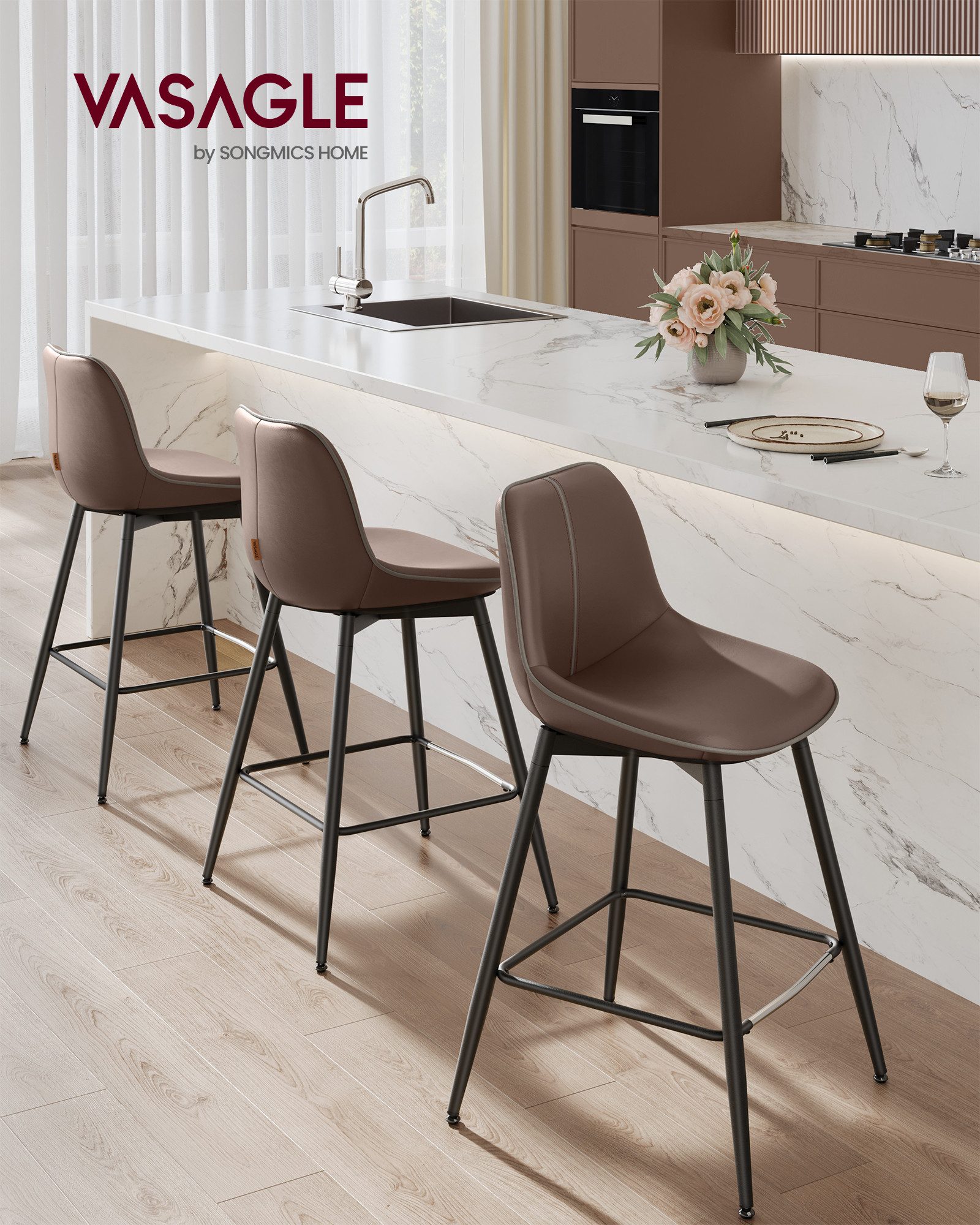 VASAGLE Barhocker, Barhocker 2er Set, Barstühle, günstig online kaufen