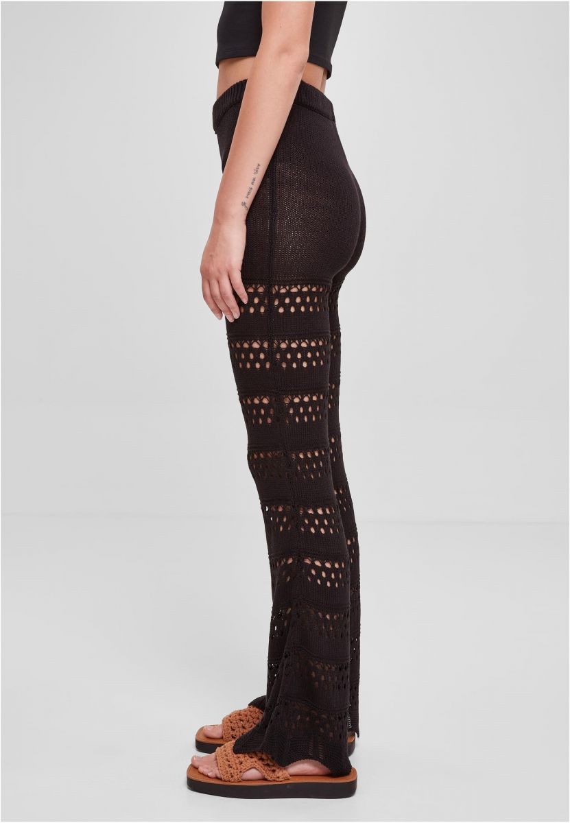 URBAN CLASSICS Leggings Ladies Flared Crochet Knit Leggings XS bis 5XL
