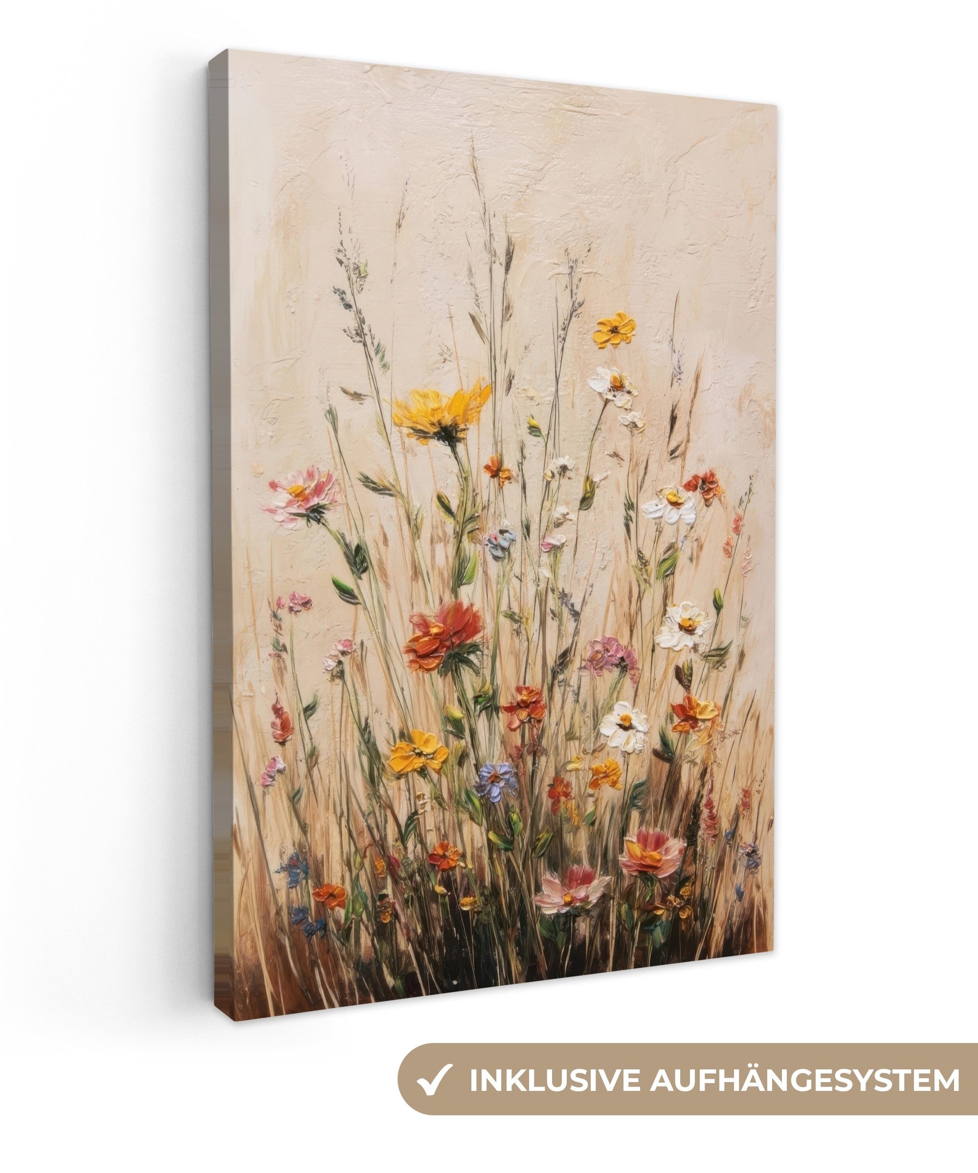 OneMillionCanvasses® Leinwandbild Wildblumen - Pinselstriche - Ruhig, Fotod günstig online kaufen