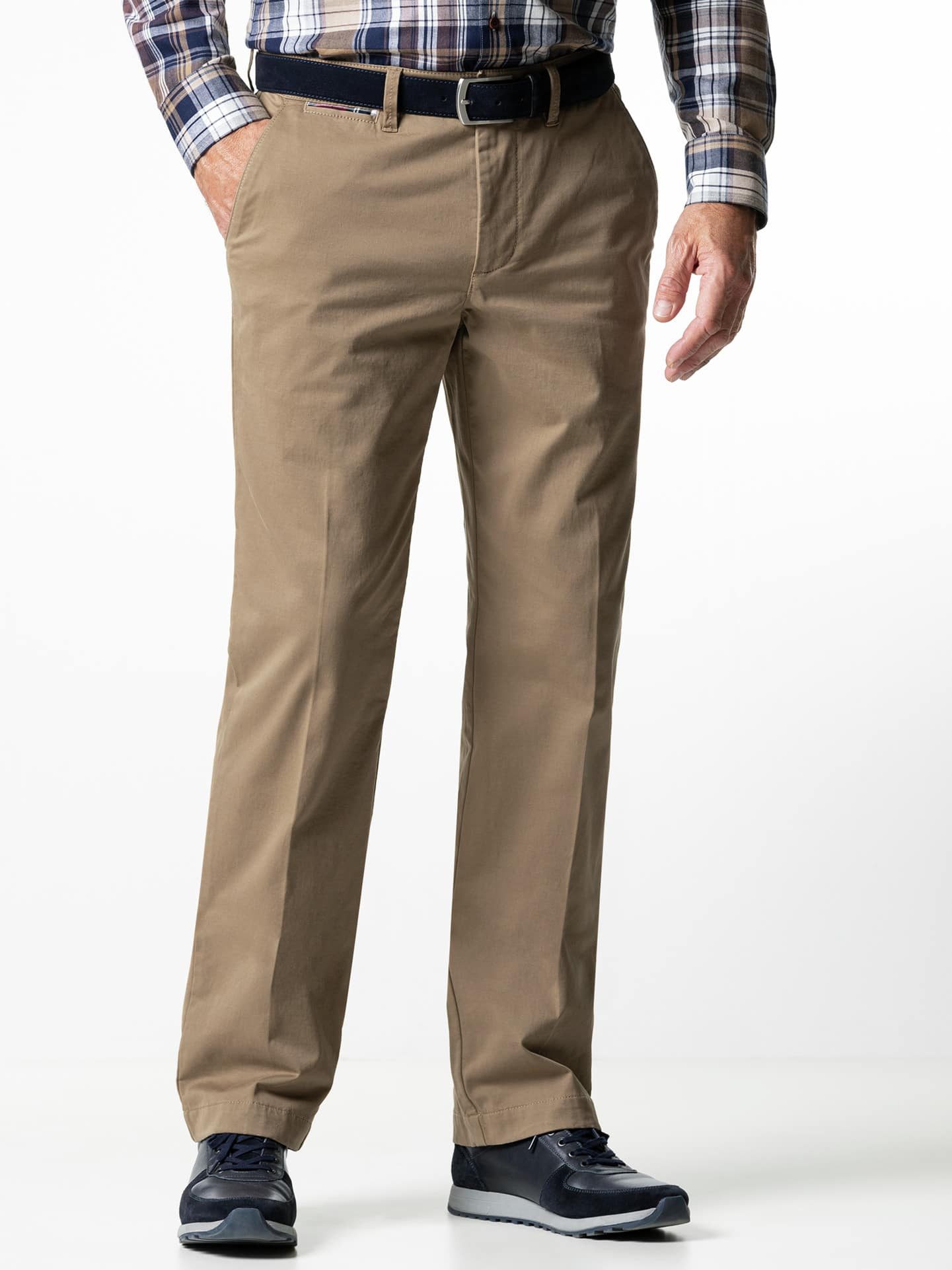 Walbusch Chinohose Herren Extraglatt-Thermo Chino Regular Fit bügelfrei Thermohose Wärmende Baumwollflanellhose mit Thermofutter, Flex-Bund, pflegeleicht
