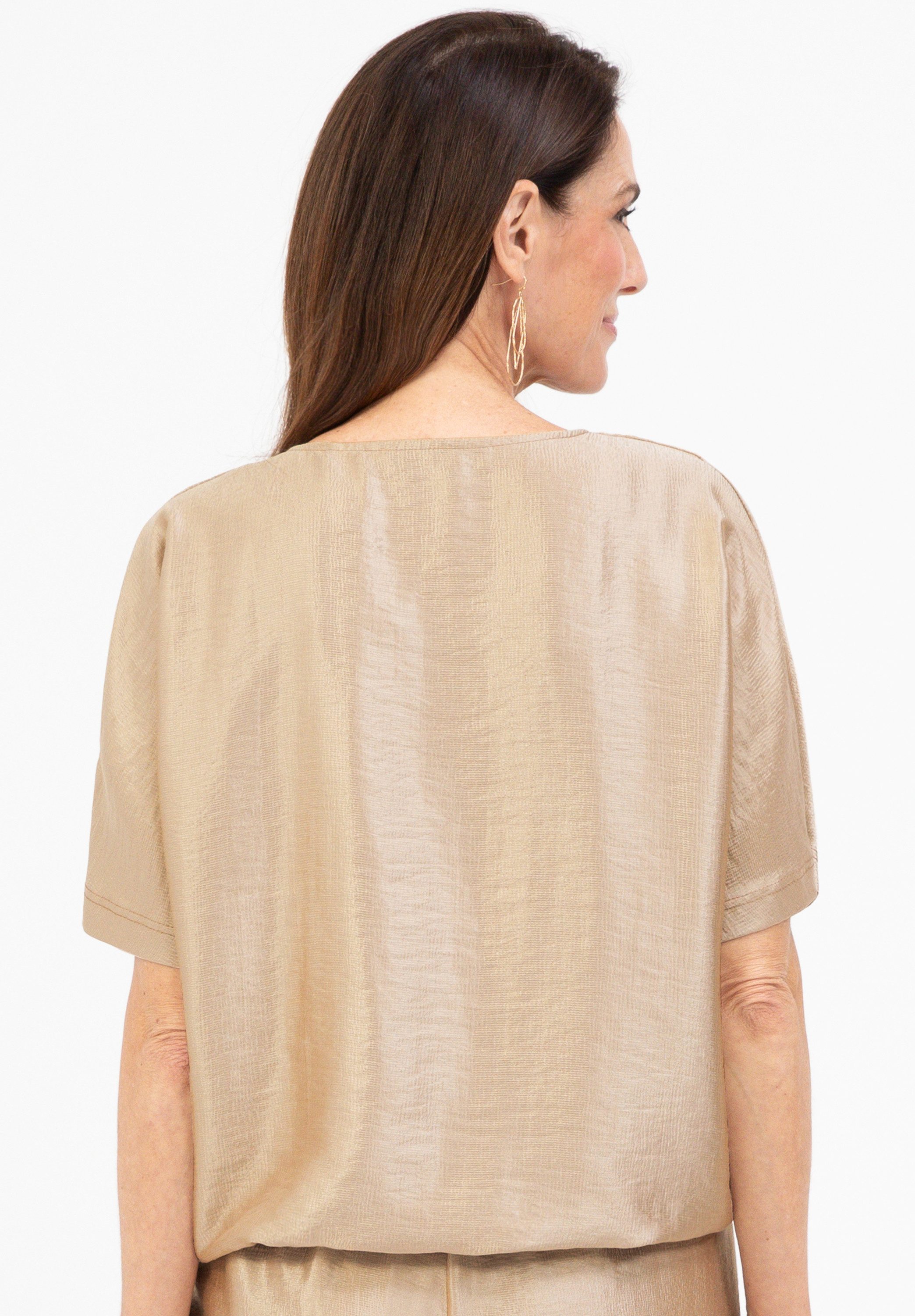 bianca Schlupfbluse WITTA in leicht strukturierter, glänzender Optik