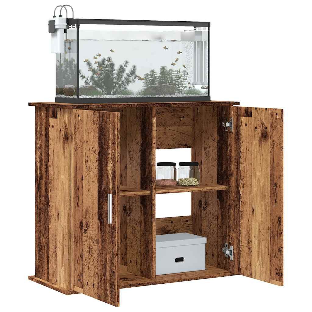 vidaXL Aquariumunterschrank Aquariumständer Altholz-Optik 81x36x73 cm Holzwerkstoff Terrarium Gest