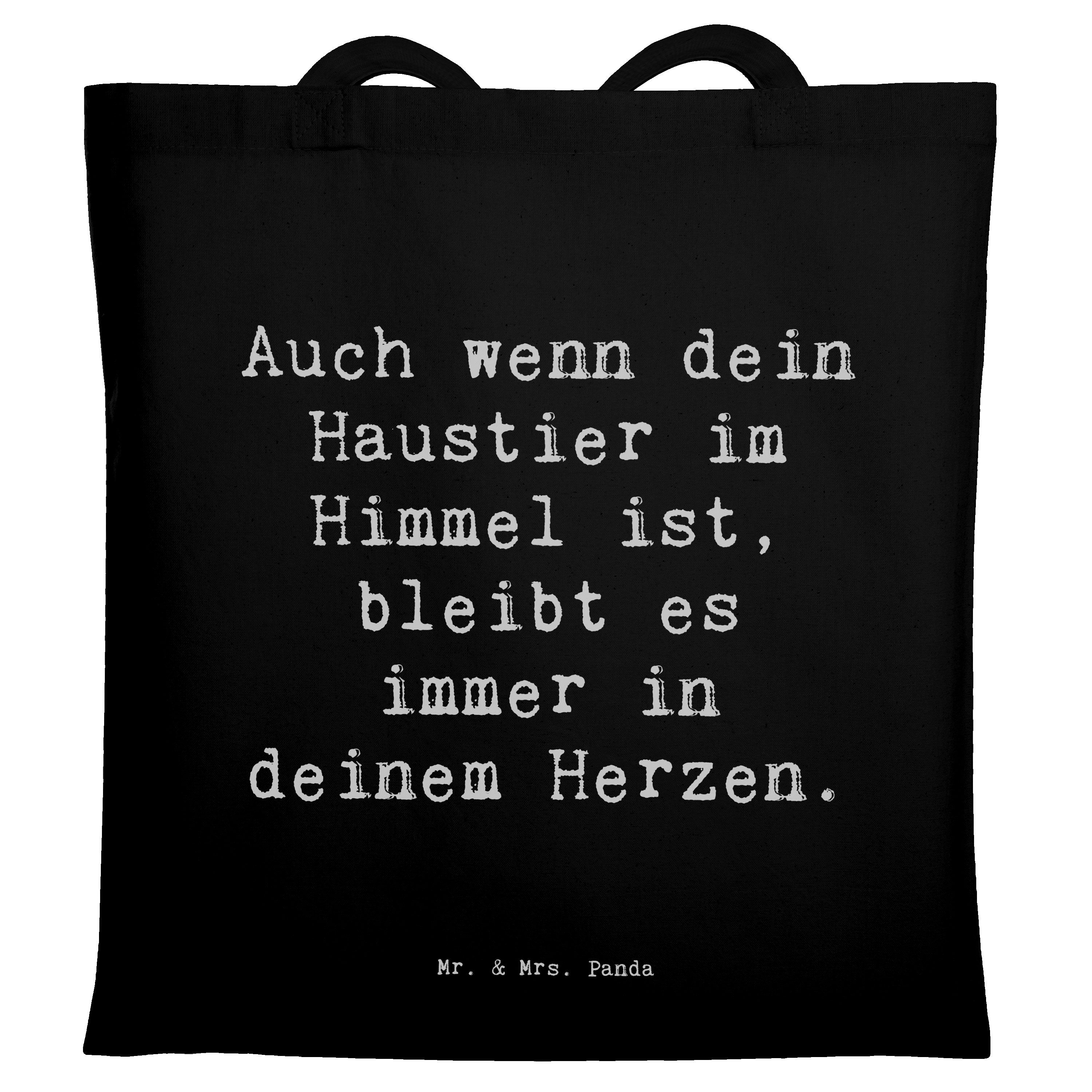 Tragetasche Spruch Trauerbewältigung Haustierverlust - Schwarz - Geschenk, für im