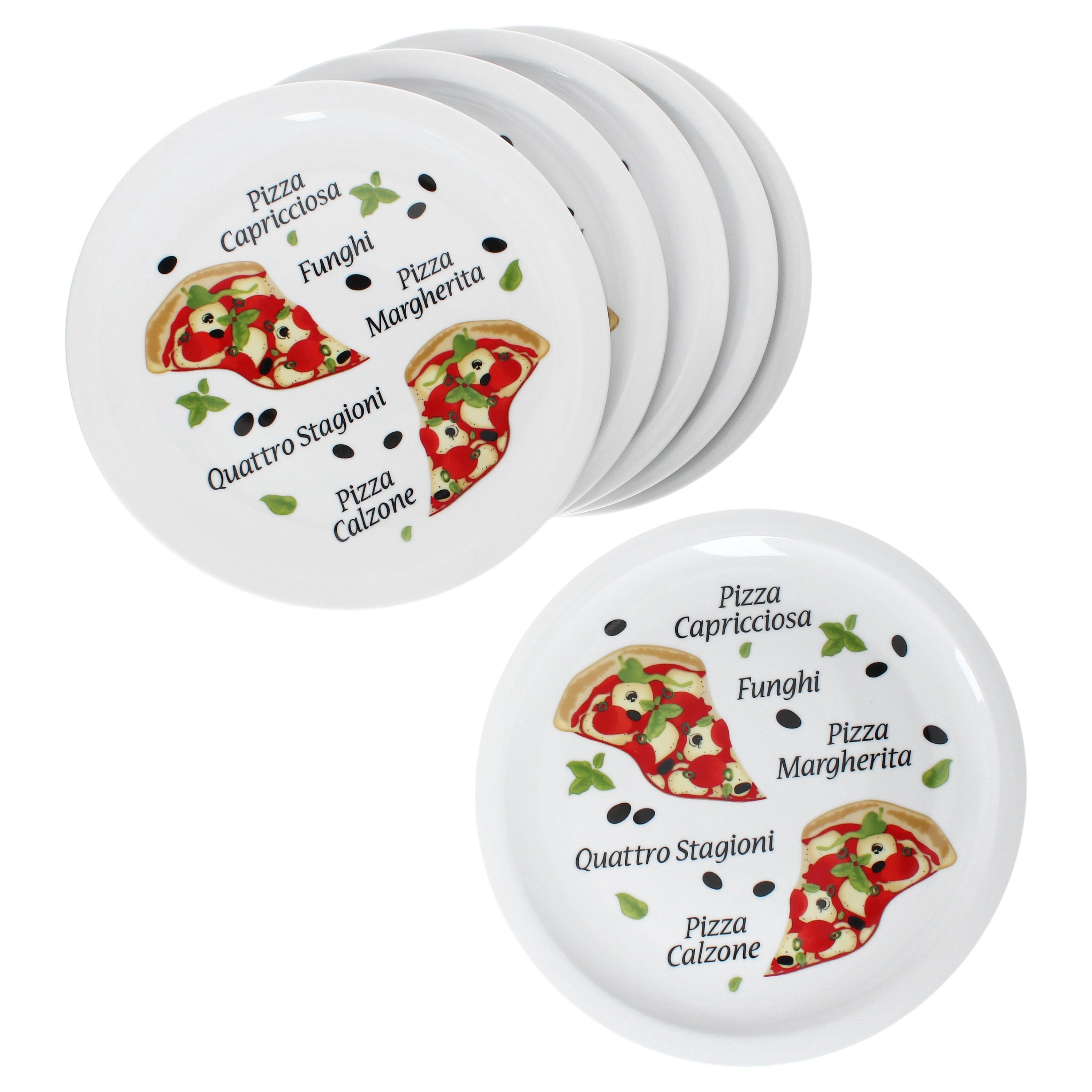 Pizzateller 6er Set Variazione Pizzateller Ø30,5cm XL-Teller Pizza-Dekor Platte