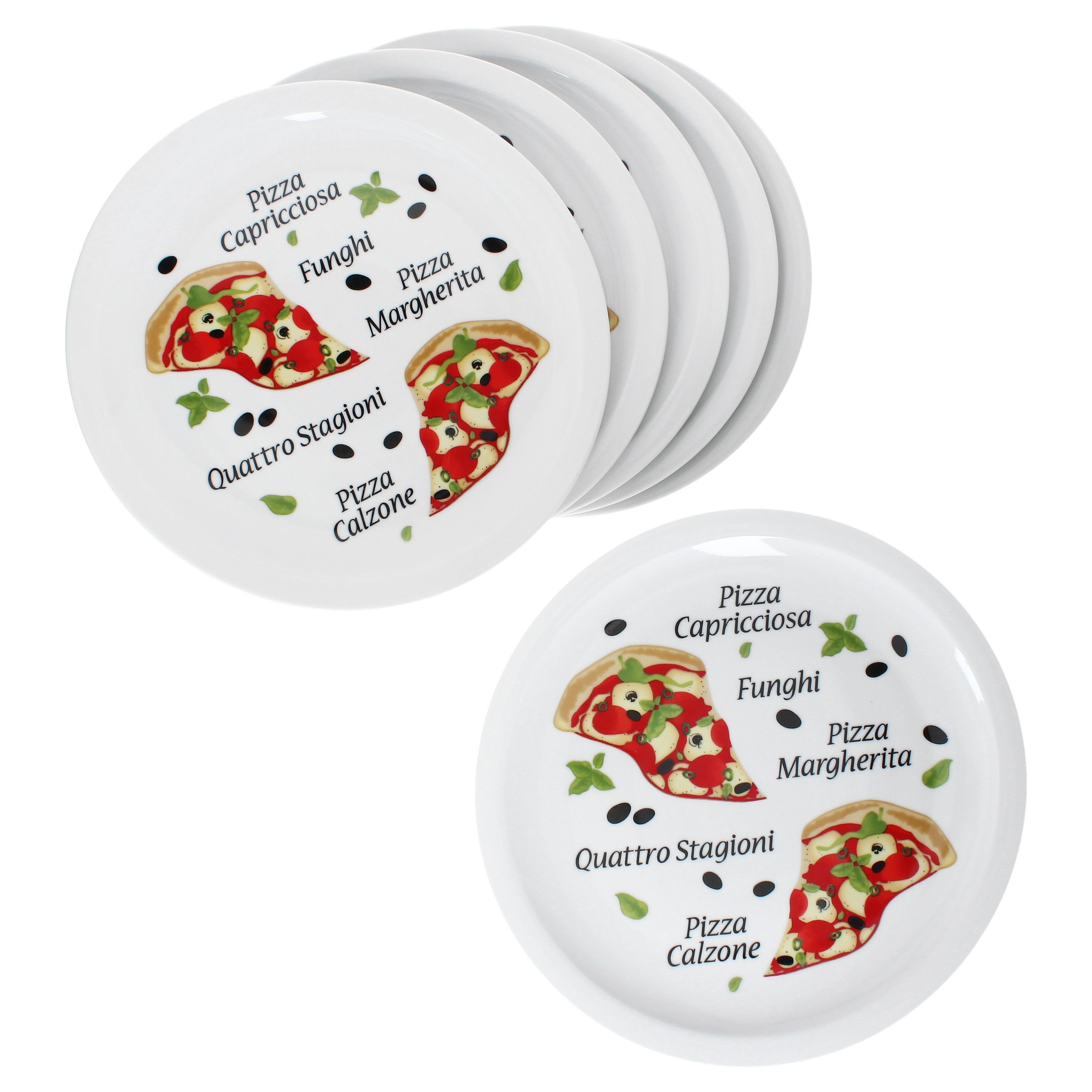 Pizza-Dekor Platte Pizzateller MamboCat Pizzateller XL-Teller 6er Variazione Set Ø30,5cm