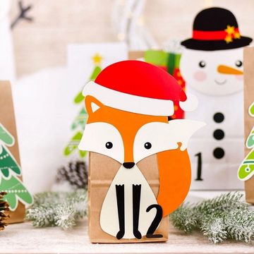 suebidou befüllbarer Adventskalender Weihnachtskalender "Winterwald Mix" zum Befüllen mit Boxen