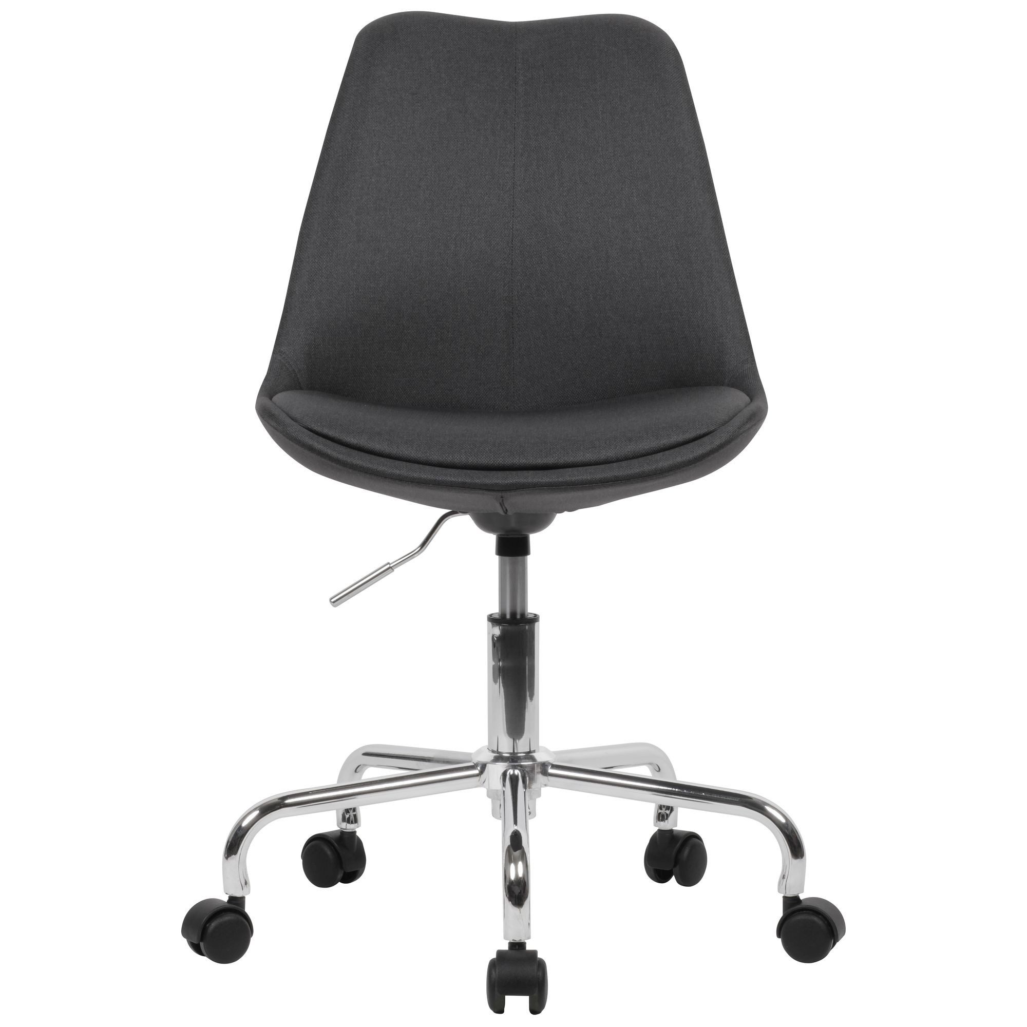 Amstyle Drehstuhl SPM1.422 (Schreibtischstuhl Schwarz Stoff ohne Armlehnen), Schalenstuhl mit Rollen 110 kg, Arbeitsstuhl