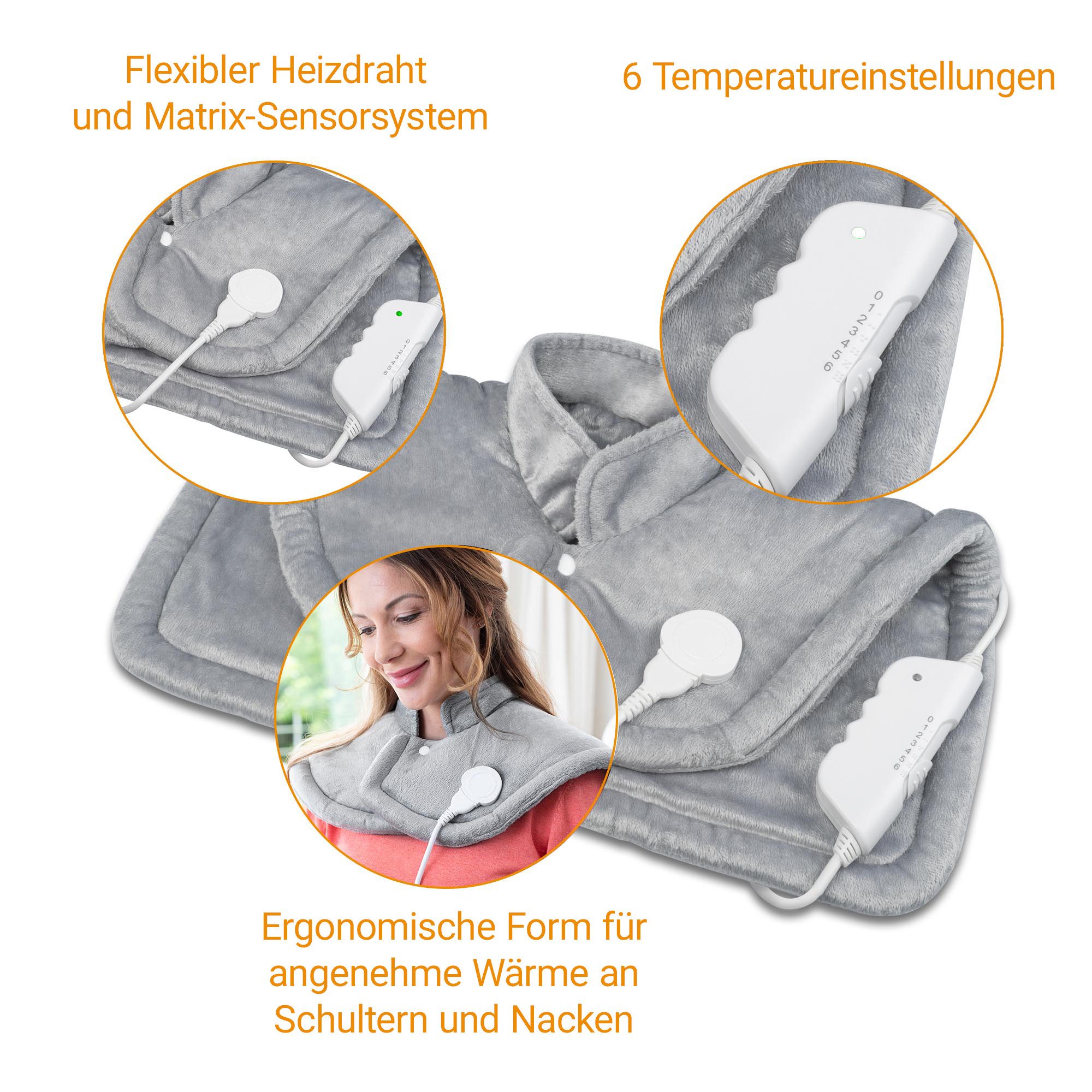medisana Heizkissen HP 622, 6 Stufen, flexibler Heizdraht, Matrix-Sensorsystem, Wärmeverteilung