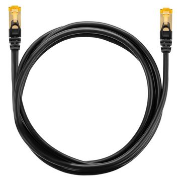 SEBSON LAN Kabel 1m CAT 7 rund, Netzwerkkabel 10 Gbit/s - RJ45 Stecker, S-FTP Netzkabel, (100 cm)