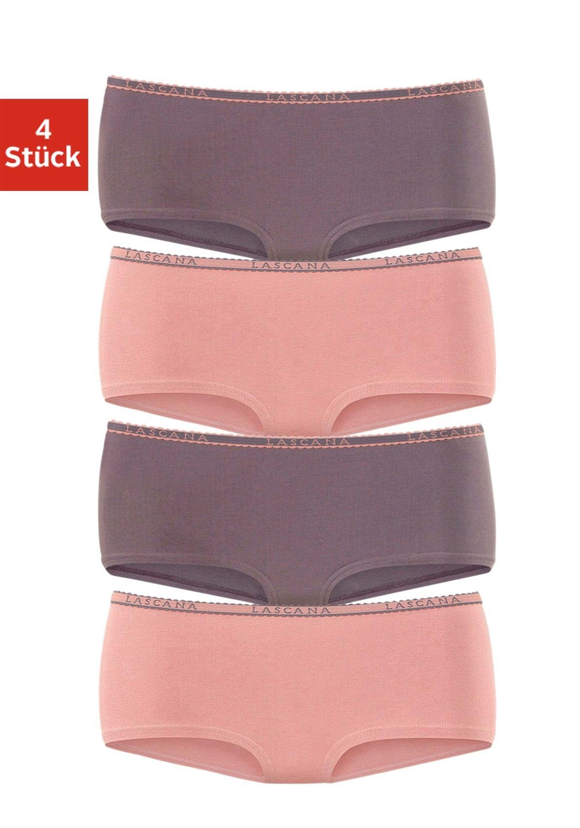 LASCANA Panty (Packung, 4-St) aus elastischer Baumwoll-Qualität