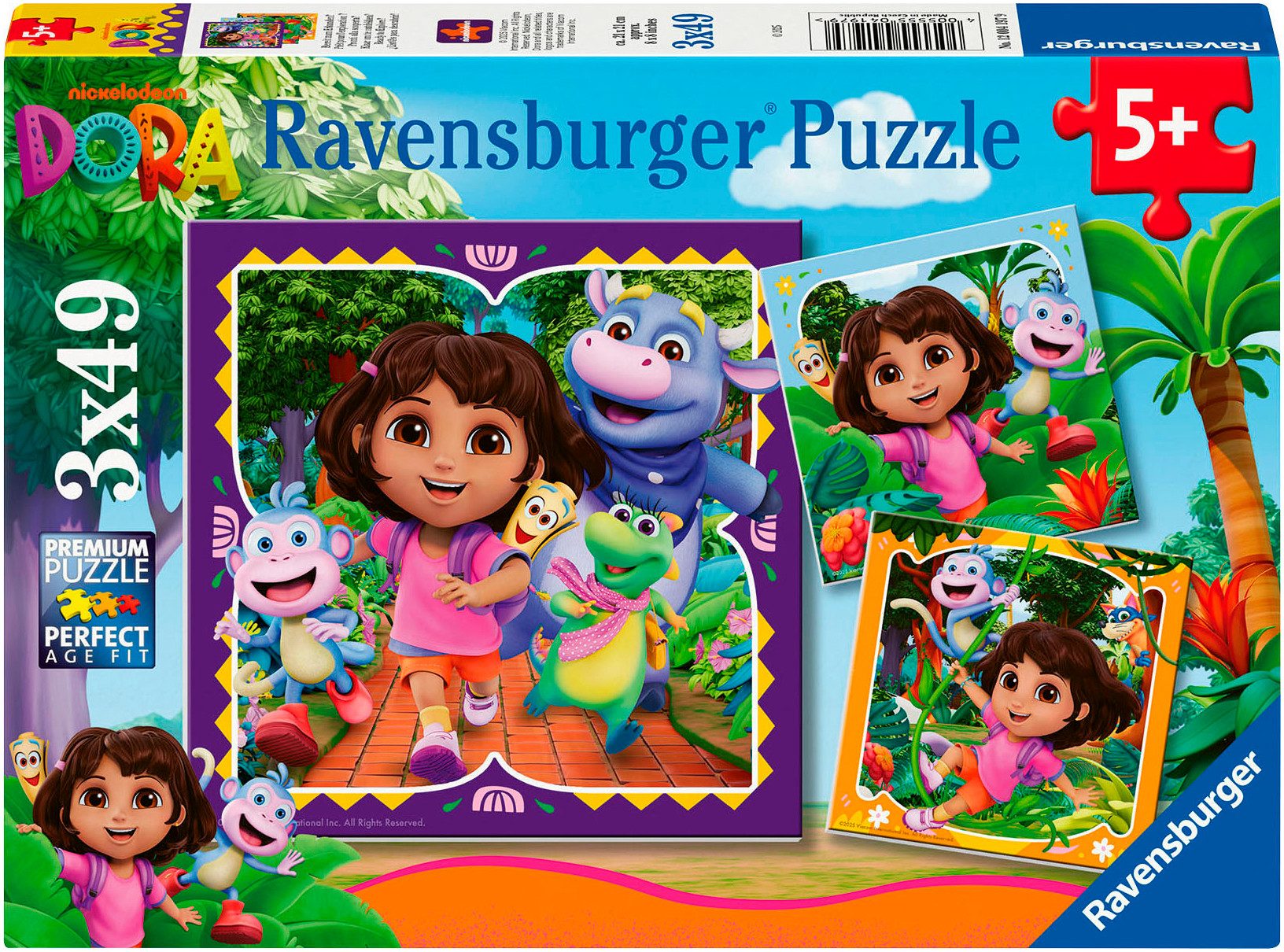 Ravensburger Puzzle 3x49, Dora the Explorer, 147 Puzzleteile, Made in Europ günstig online kaufen