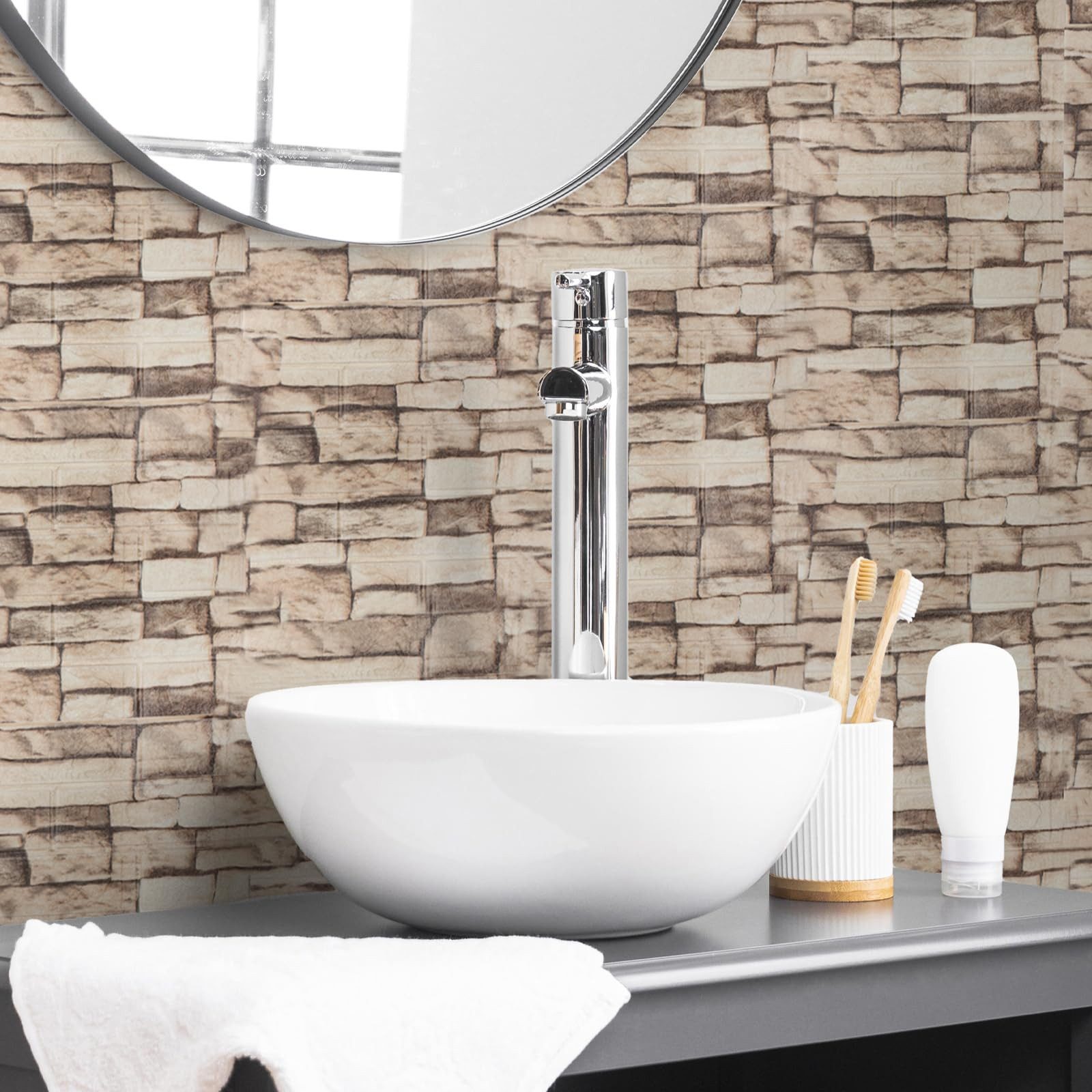 Zaewry 3D-Tapete 3D-Wandpaneele Selbstklebend, 10 Stück Wandverkleidung Selbstklebend, (10 St), 35x38 cm Wandaufkleber Wasserdicht Wandtapete