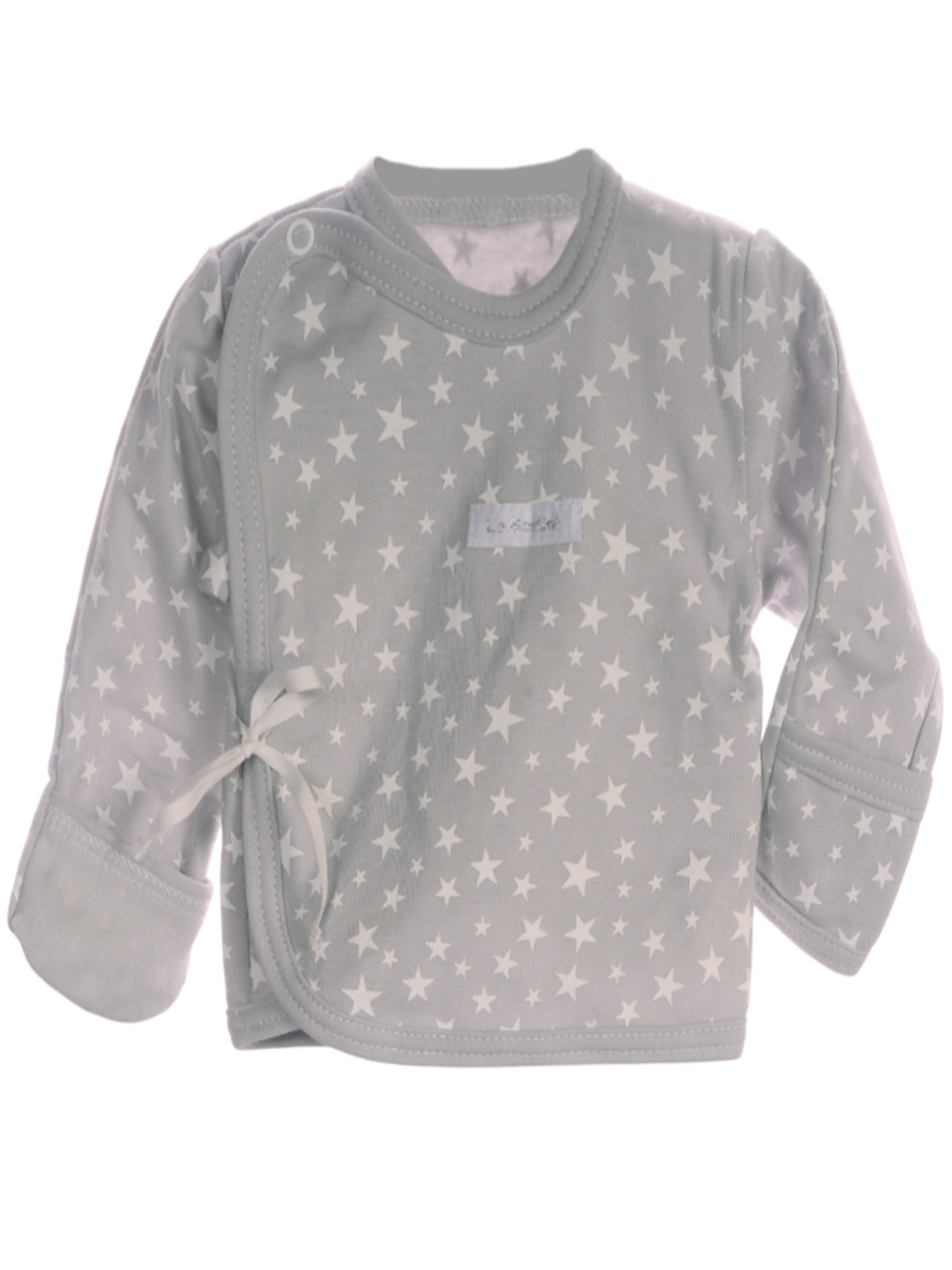 Langarmshirt Baby Hemdchen Langarmshirt T-Shirt langärmlig in Grau mit Sternchen