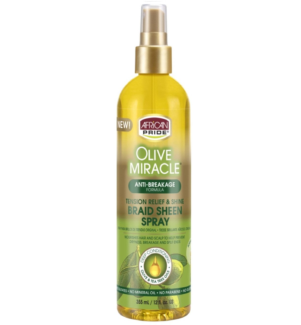 African Pride Haarspray African Pride Olive Miracle Anti Breakage Braid SHEEN Spray 355ml
