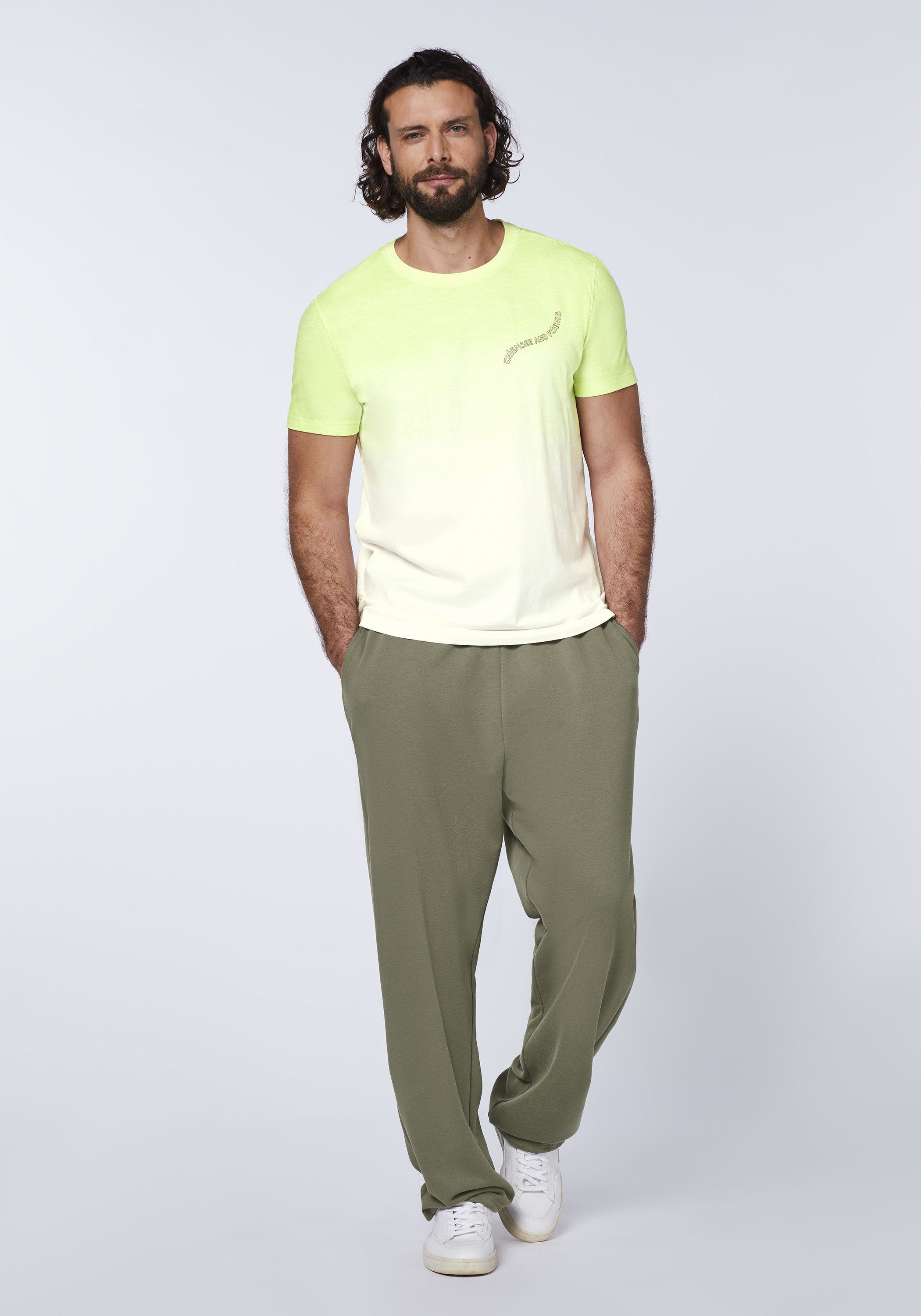 Print-Shirt Slub-Yarn-Textur Chiemsee 6268 1 Green/Dark Green mit im Farbverlauf Light T-Shirt