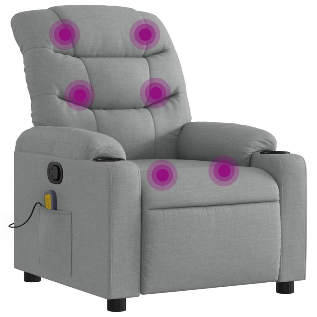 vidaXL Sessel Massage-Relaxsessel, hellgrauer Stoff (1-St)