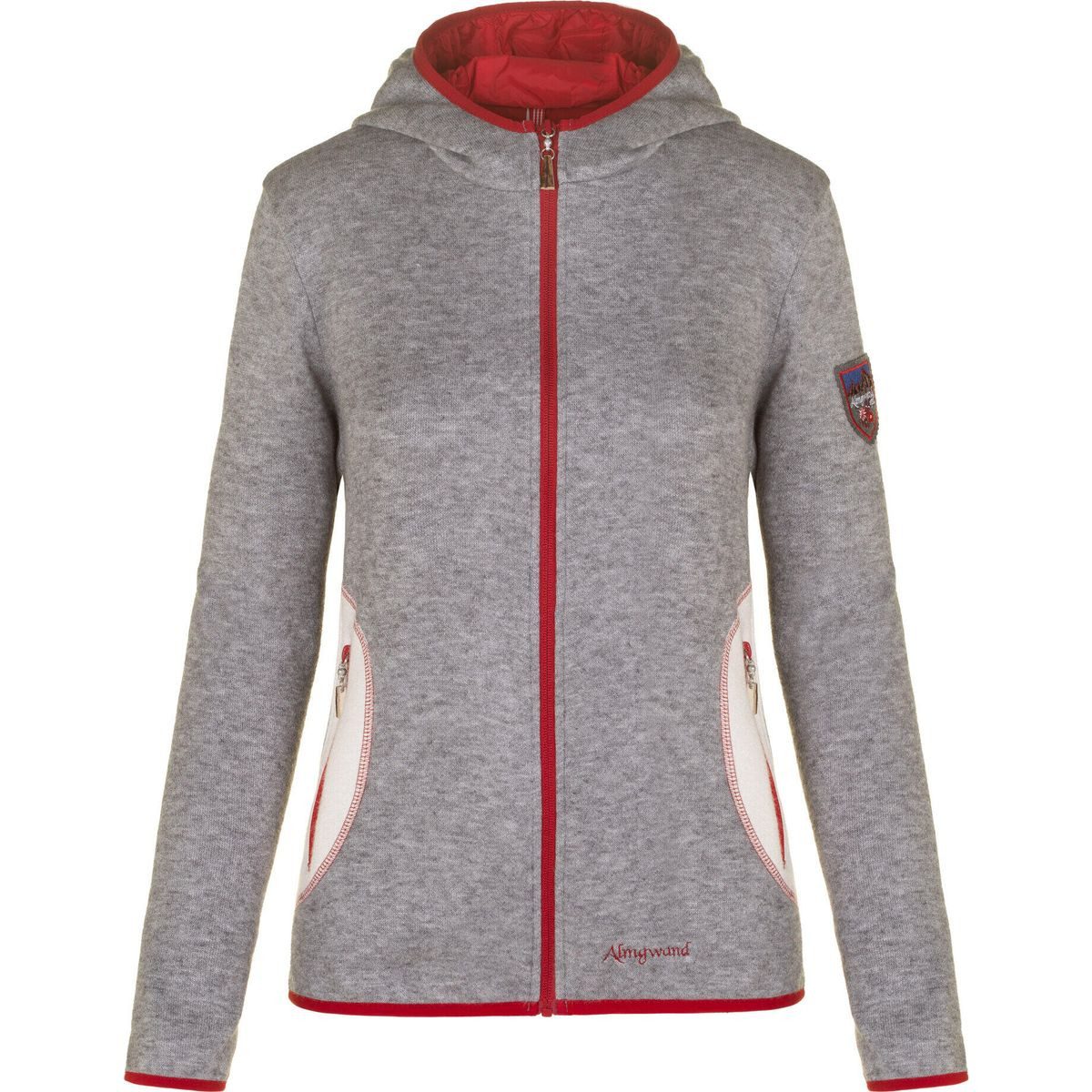 Almgwand Kapuzenstrickjacke Moosberg Kuschelig weiche Kapuzenjacke im Slim Fit mit Cashmere-Touch und