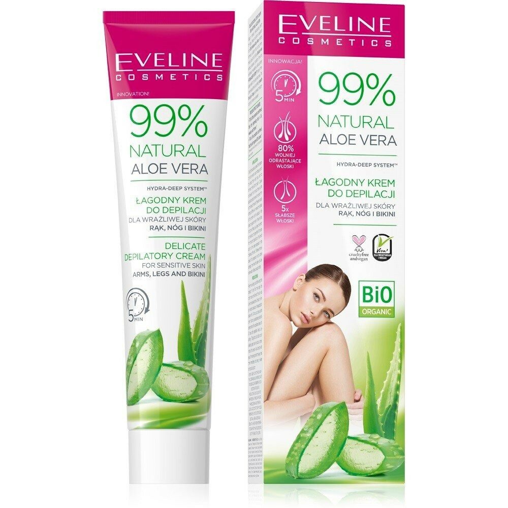 Eveline Cosmetics Enthaarungscreme EVELINE Cosmetics 99% Natural Aloe Vera Depilatory Cream