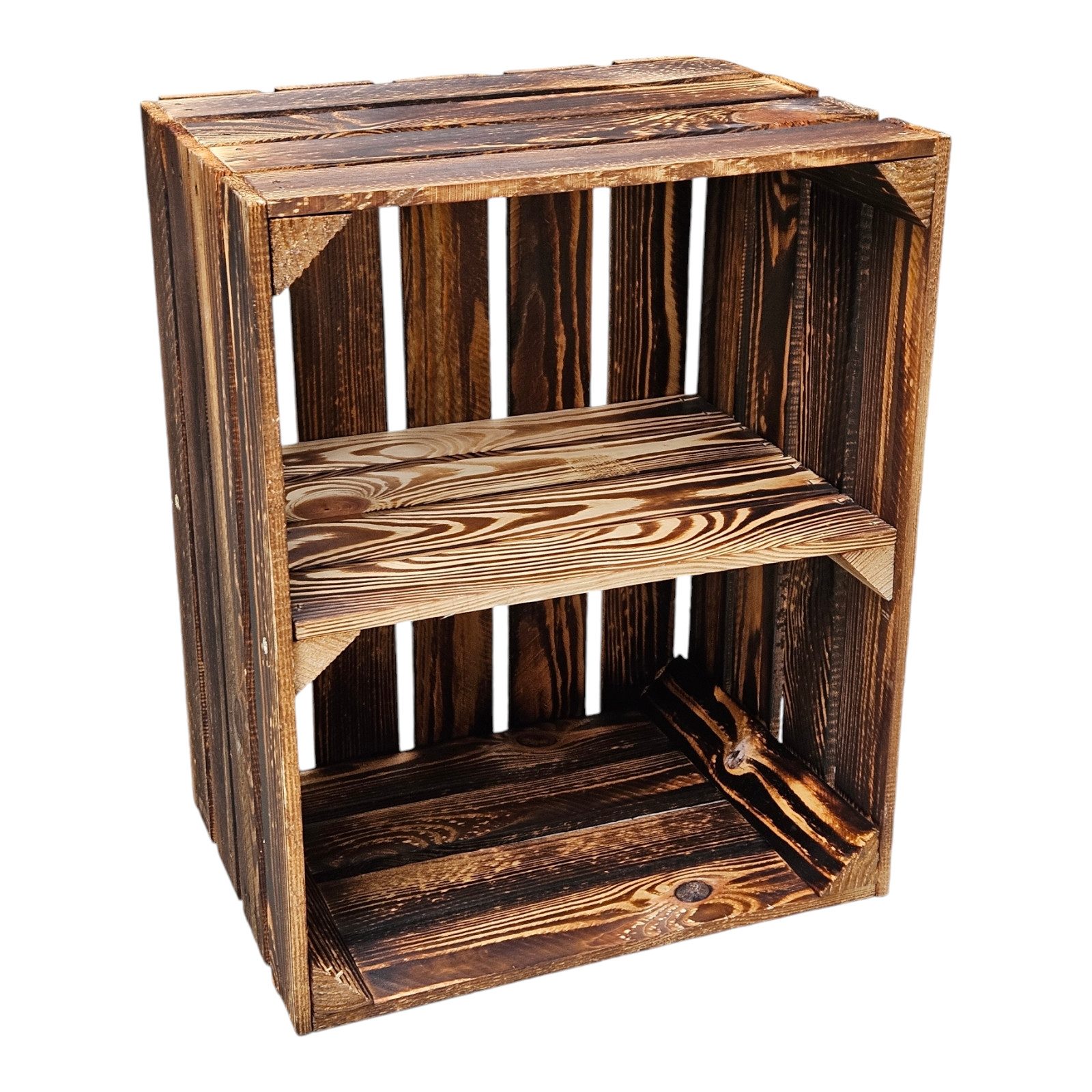 Teramico Holzkiste Holzkiste Vintage Geflammt 50 x 40 x 30cm Regal Kurz, Vintage Obstkiste