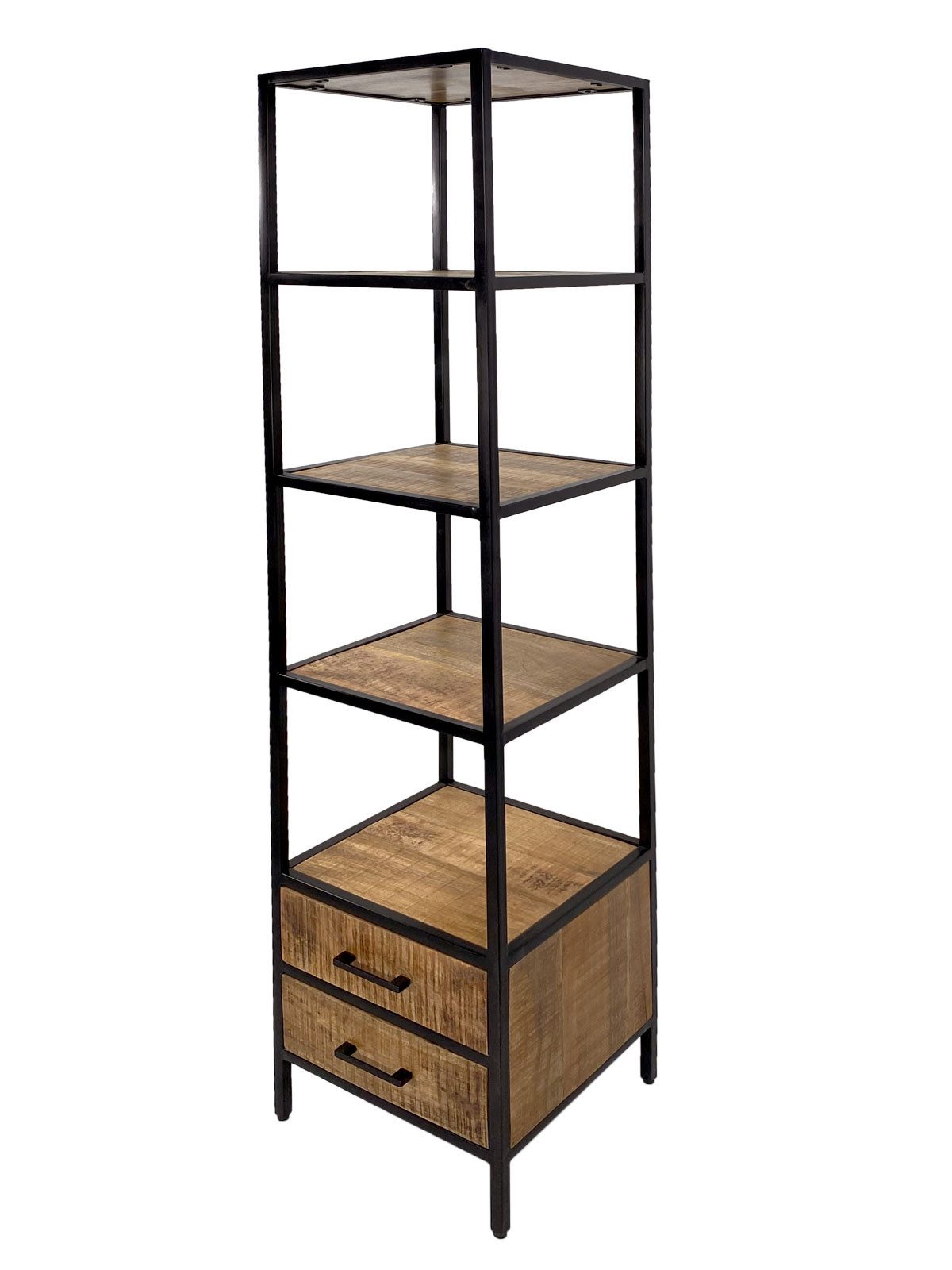 Amagohome Standregal Bücherregal Vitrine Bücherbord 40x180x40 cm 2x Schubladen Metall Geste