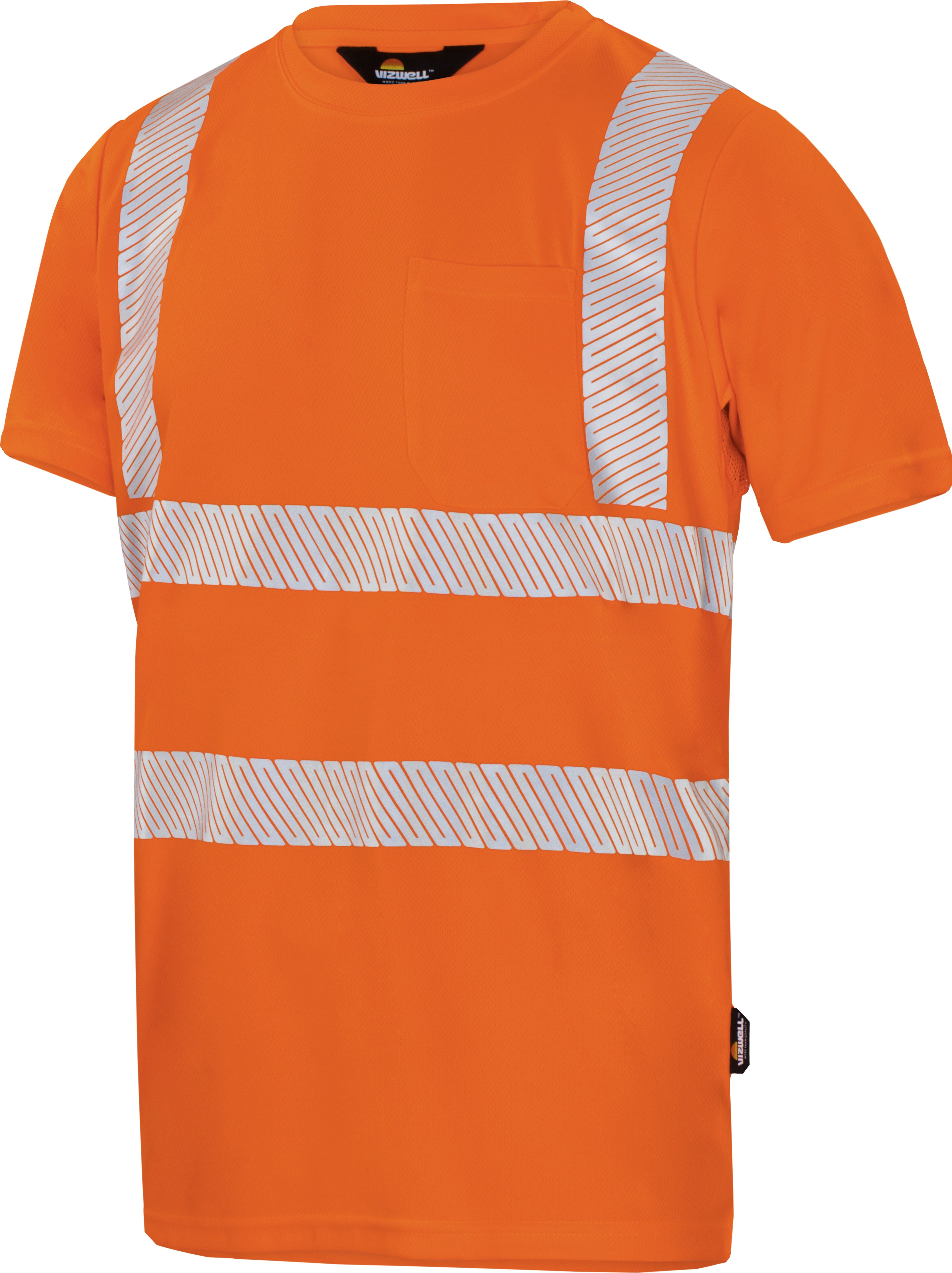 vizwell Warnschutz-Shirt Warnschutz T-Shirt Coolpass Arbeitsshirt mit UV Schutz perfekte Atmungsaktivität, strapazierfähig und schnell trocknend