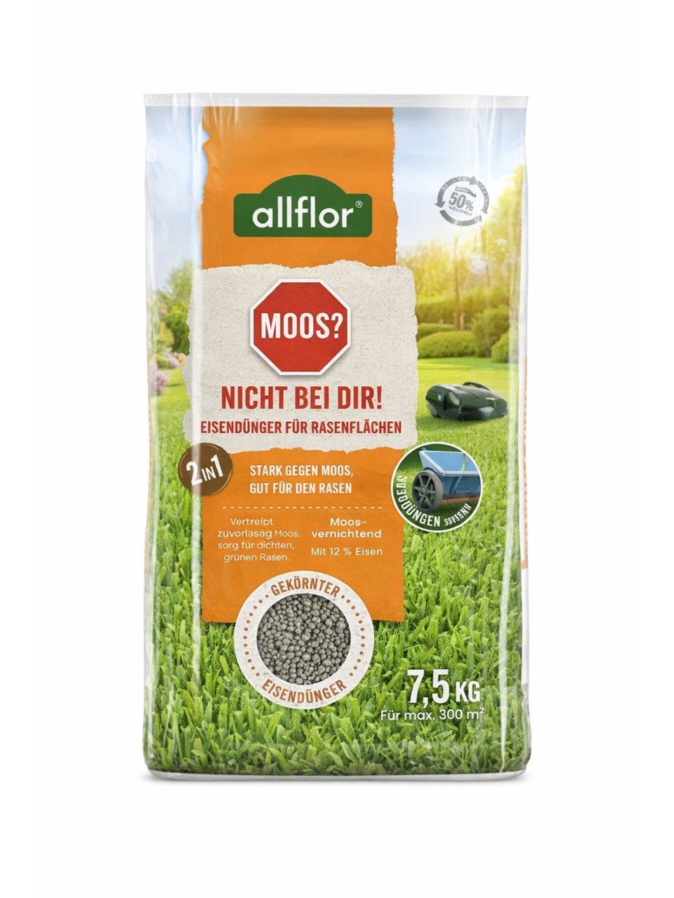 Allflor Rasendünger Allflor Eisendünger gekörnt Moos nicht bei dir 7,5