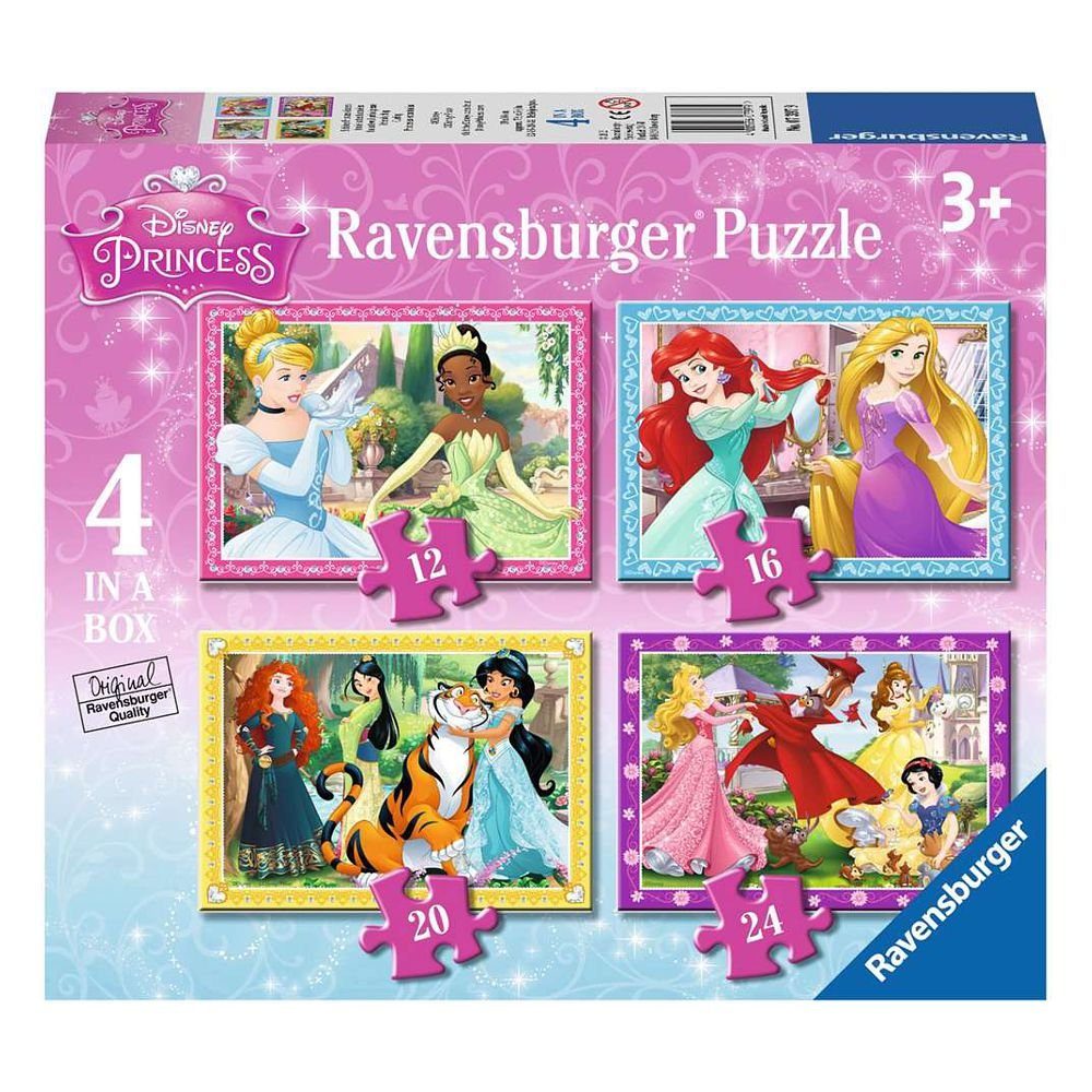 Disney Puzzle 4 in 1 Puzzle Box Disney Princess Ravensburger Kinder Puzzle, 24 Puzzleteile