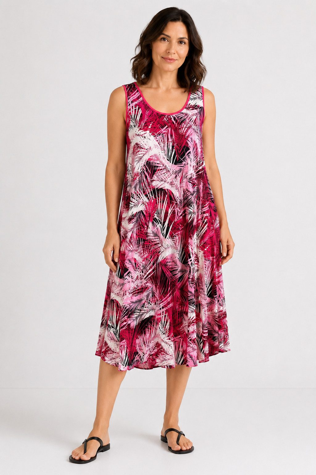ITALY VIBES Sommerkleid - leichtes Viskosekleid Ärmellos mit A-Linie - Damen Kleid ONE SIZE- passend für Größen von M-XL