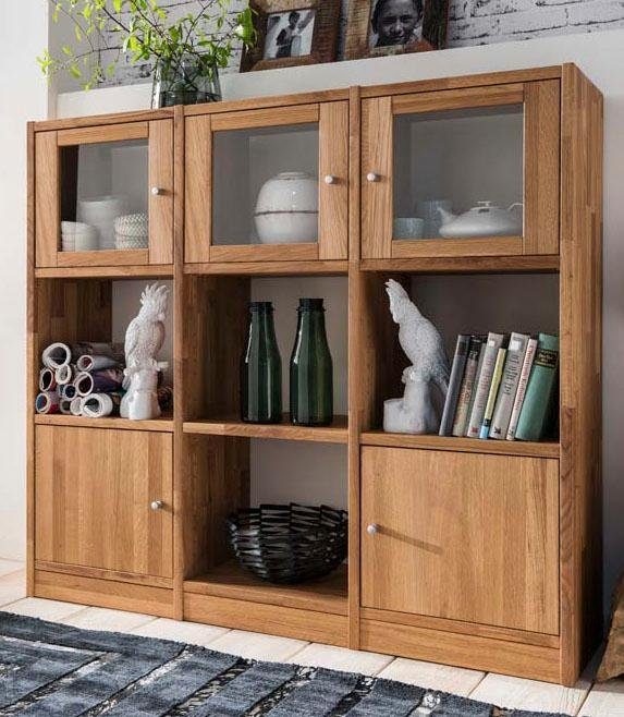 Home affaire Полкиlement Ecko, aus schönem massivem Wildeichenholz, Breite 136 cm