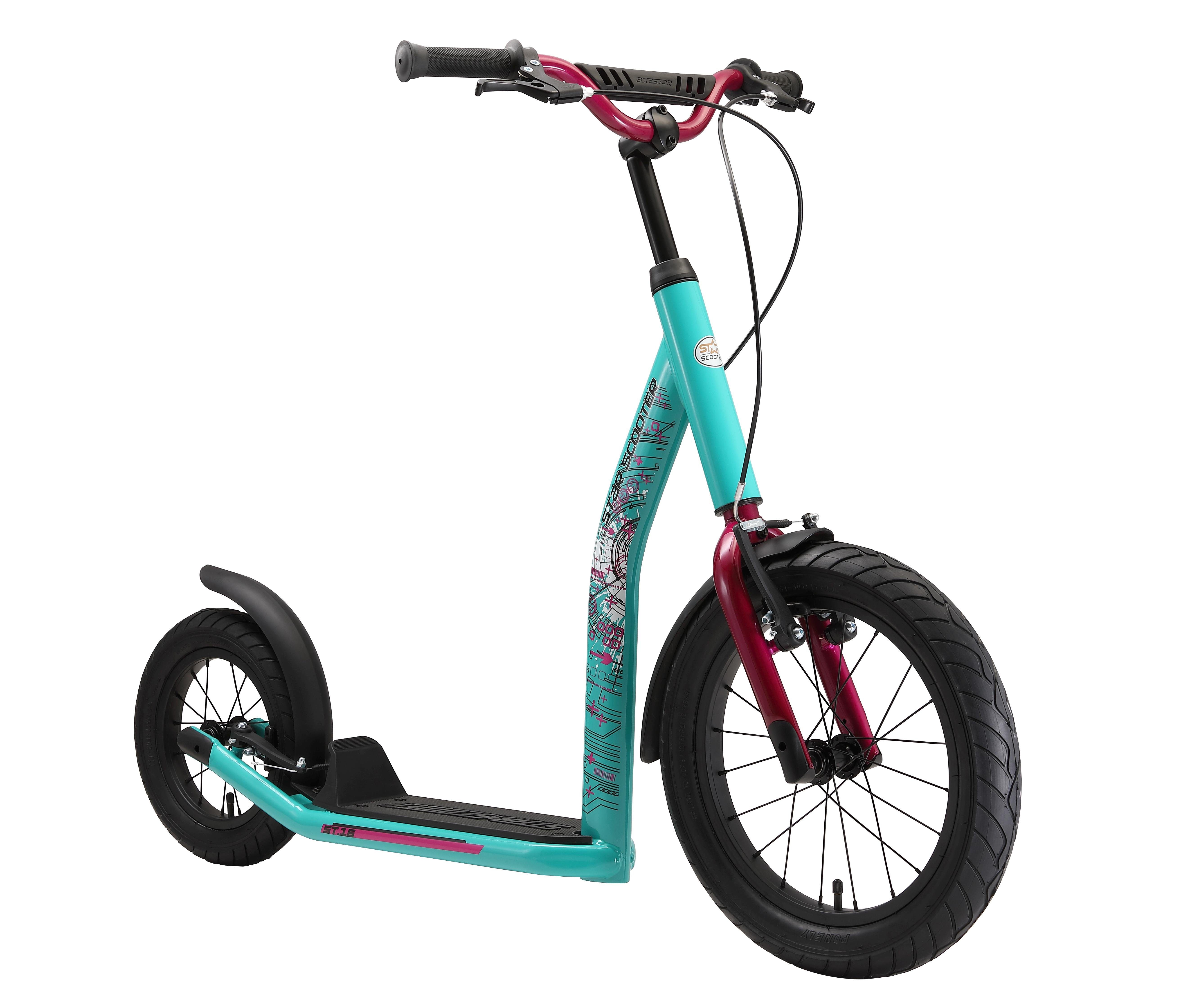 Star-Scooter Городской скутер 16 Zoll, ab 8 Jahre, Kinder City Roller ab 140 cm, Jungen, Mädchen, Höhenverstellbar, Seitenständer