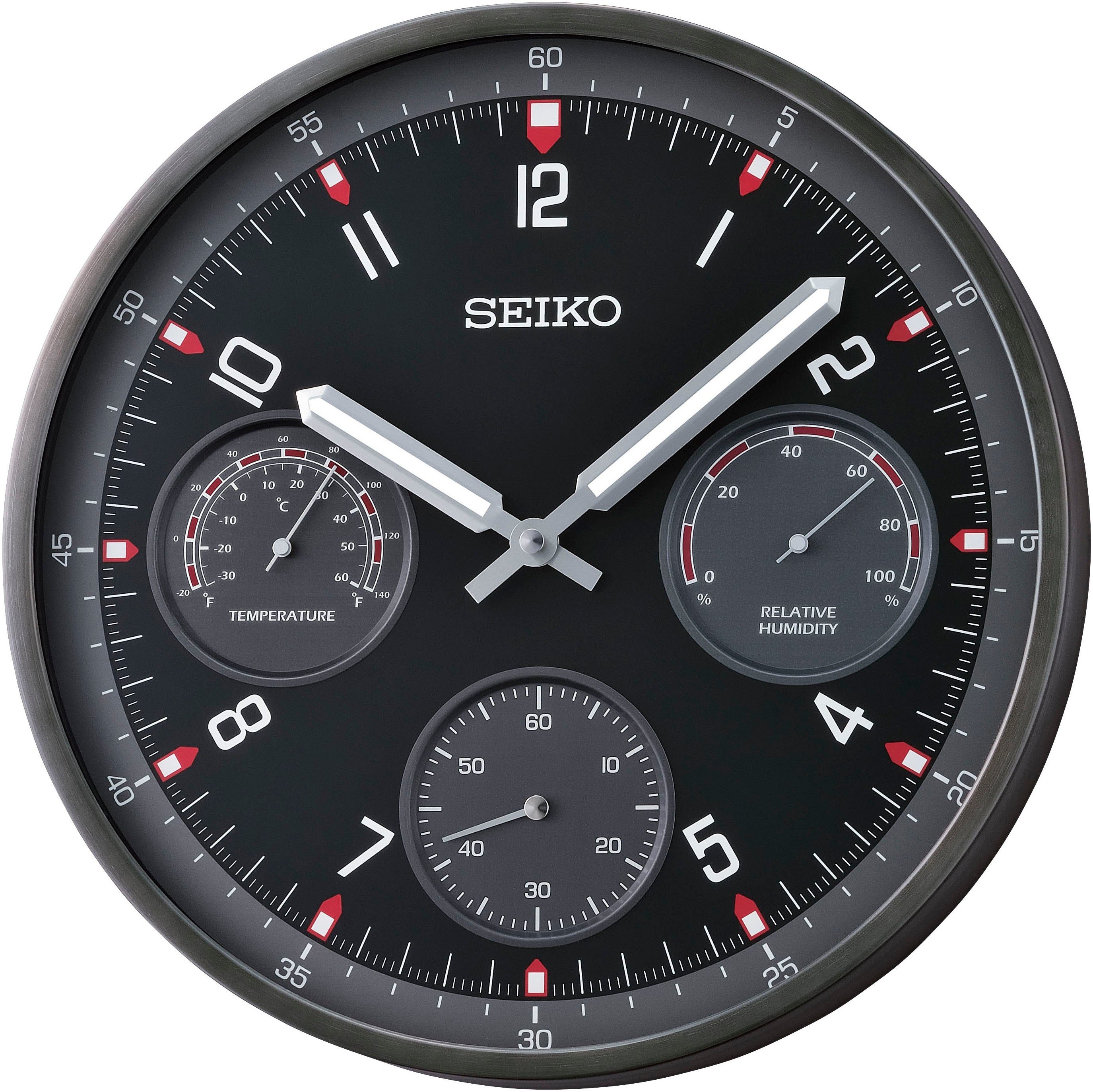 Seiko Wanduhr (Quarzuhr,Leuchtzeiger,Wohnzimmer,Esszimmer,Küche,Arbeitszimm günstig online kaufen