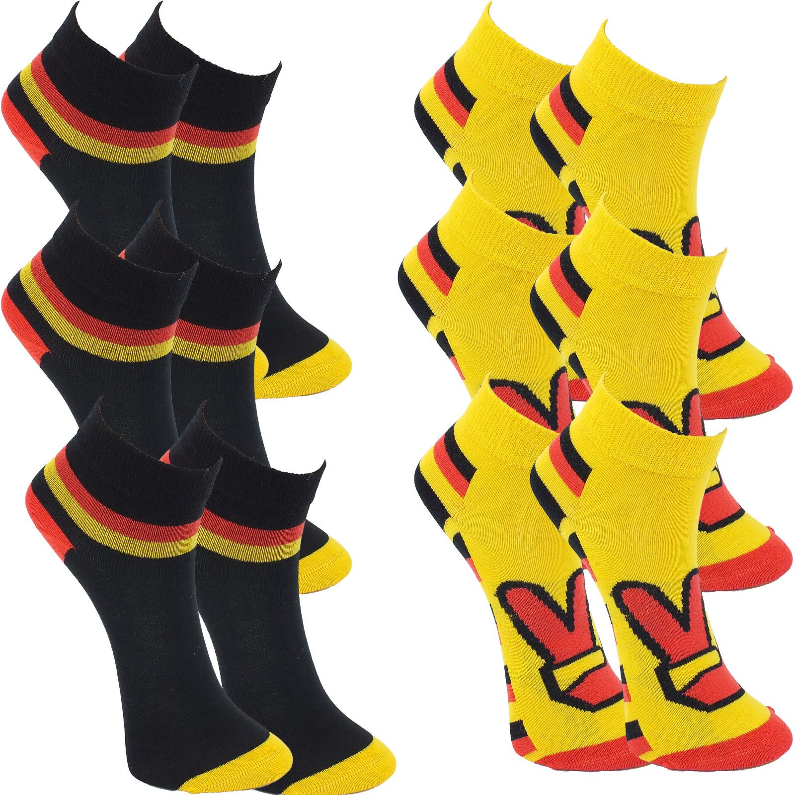 Camano Sneakersocken 6er Pack Fußball Sneakersocken (6-Paar)