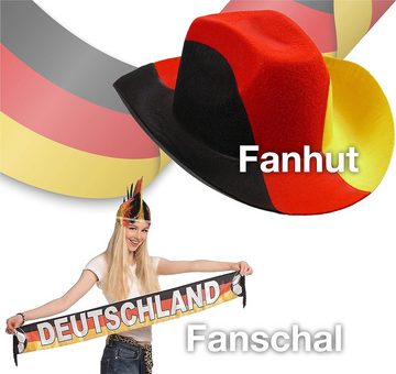 TK Gruppe Flagge XXL Deutschland Fanartikel Set mit Hut - 8-Teilig - Fußball EM und WM (Packung, 8-St., 8-Teilig), Wiederverwendbar