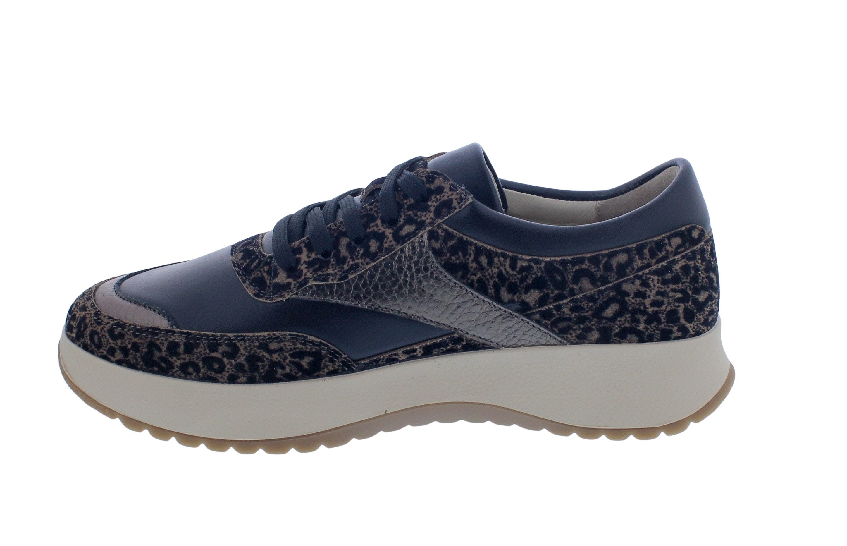 BERKEMANN Berkemann Loreen Halbschuh 3783-451, Braun/ Animal, Velour/ Stretch, W Schnürschuh