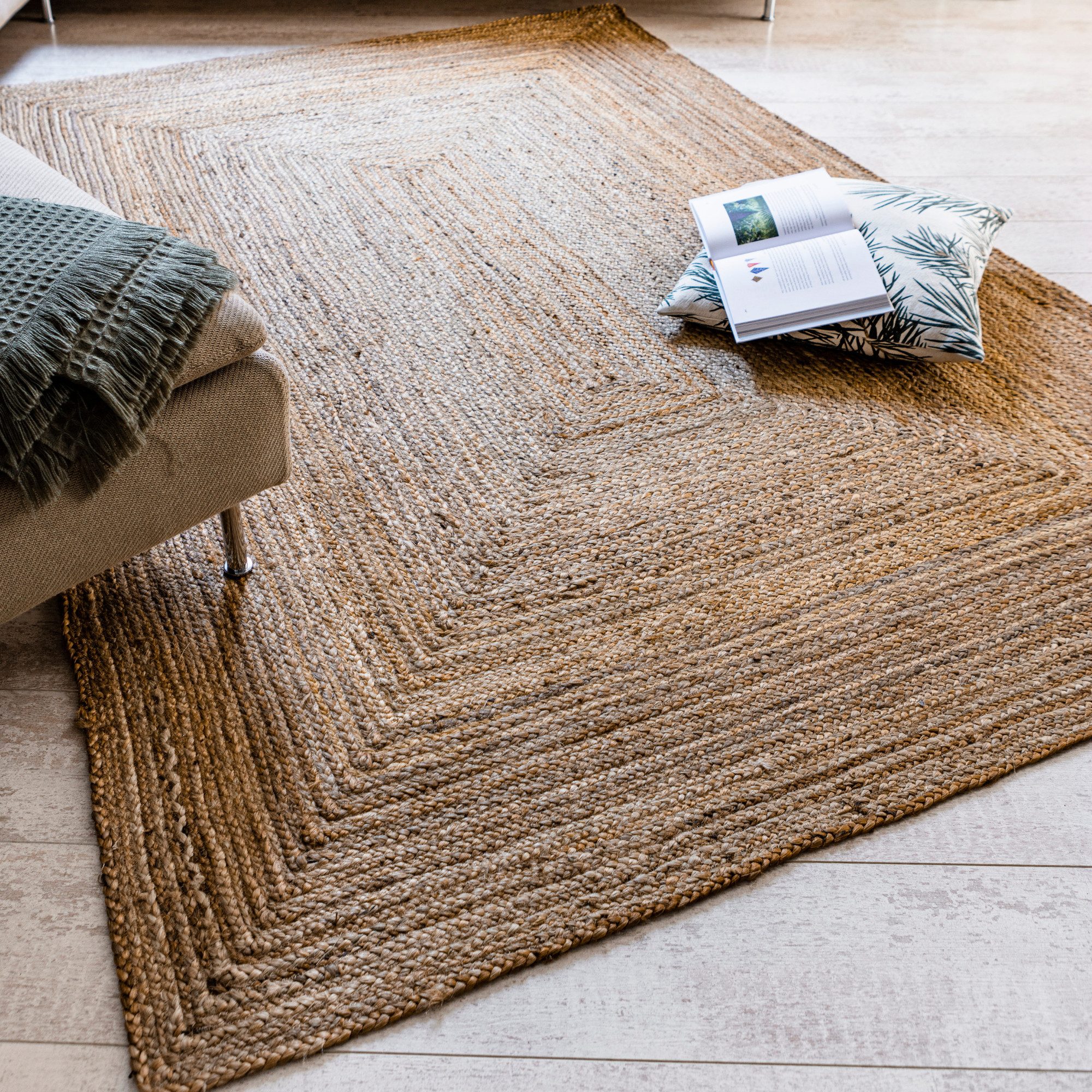 LUXOR living Teppich Salo, rechteckig, Höhe: 6 mm, Juteteppich, handgeflochten, 100% Naturfaser, Wohnzimmer