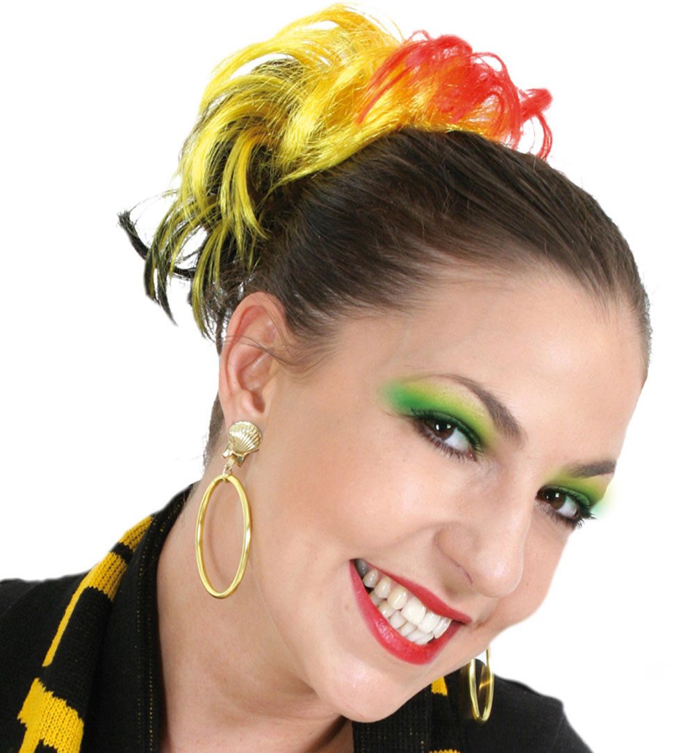 Fries Haargummi Deutschland Fan Haargummi Haarband EM WM Fußball Schwarz Rot Gold, Haargummi in Deutschland Farben