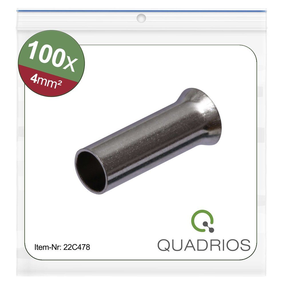 Quadrios Aderendhülsen Quadrios 22C478 Aderendhülse 4 mm² Unisoliert 100 St., 22C478