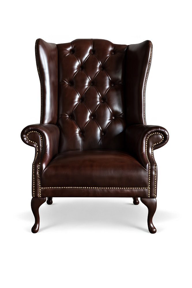 JVmoebel Ohrensessel Chesterfield Ohrensessel aus 100% Leder im Antik Stil, Made in Europa