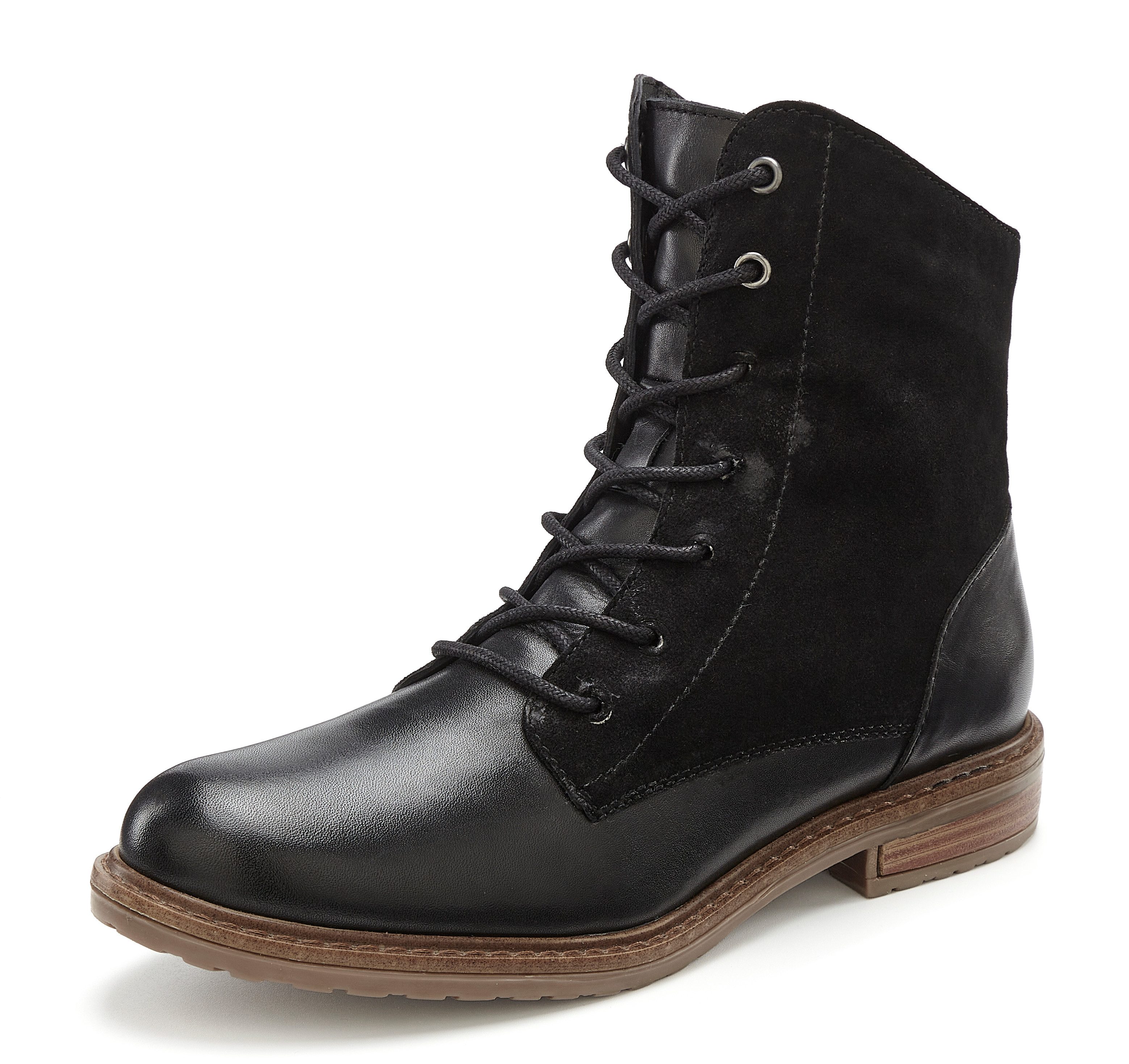 LASCANA Boots, Lederschuhe, Stiefelette aus Leder