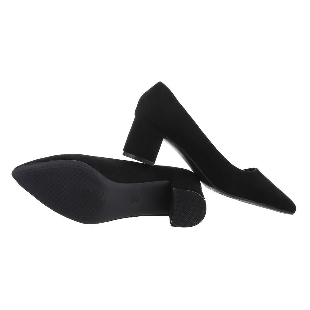 Blockabsatz Abendschuhe Elegant Ital-Design Schwarz Damen Pumps Klassische Pumps in