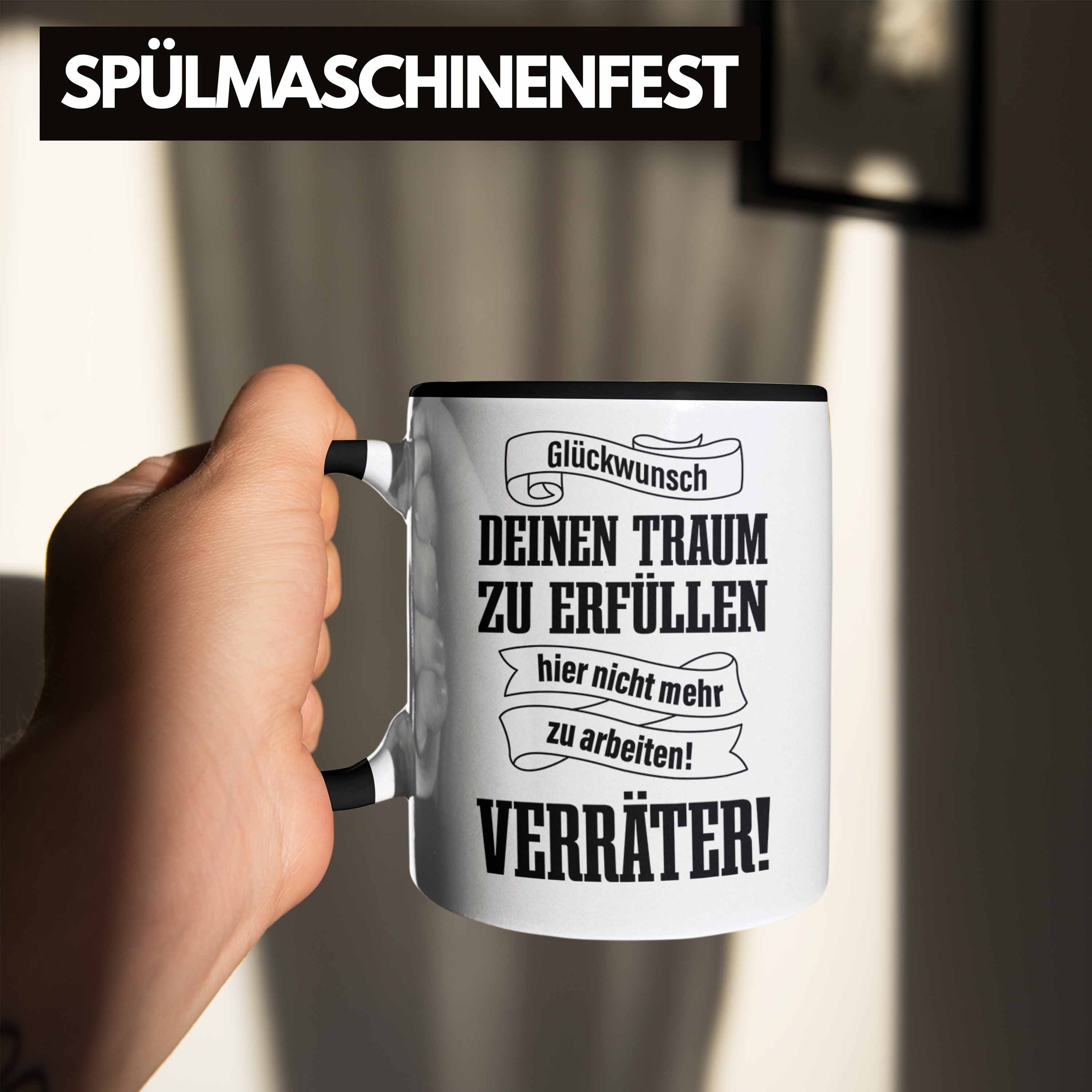 Trendation Tasse Trendation - Jobwechsel Lustig Tasse Schwarz Sprüche Abschiedsgeschenk Geschenk Erfüllen Verräter Kollegin Kollege Traum 