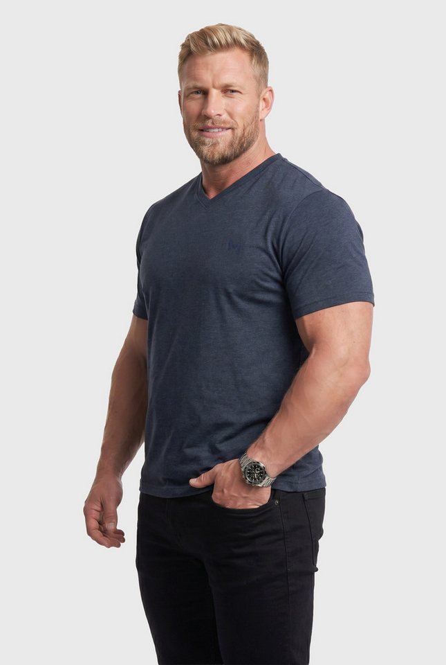 Men Plus T-Shirt T-Shirt Basic 2er-Pack Halbarm V-Ausschnitt