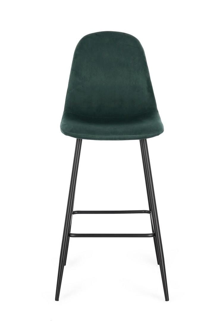 Natur24 Esszimmerstuhl New Irelia 4er Set Barhocker 44 x 112 x 53 cm Stahl Dunkelgrün