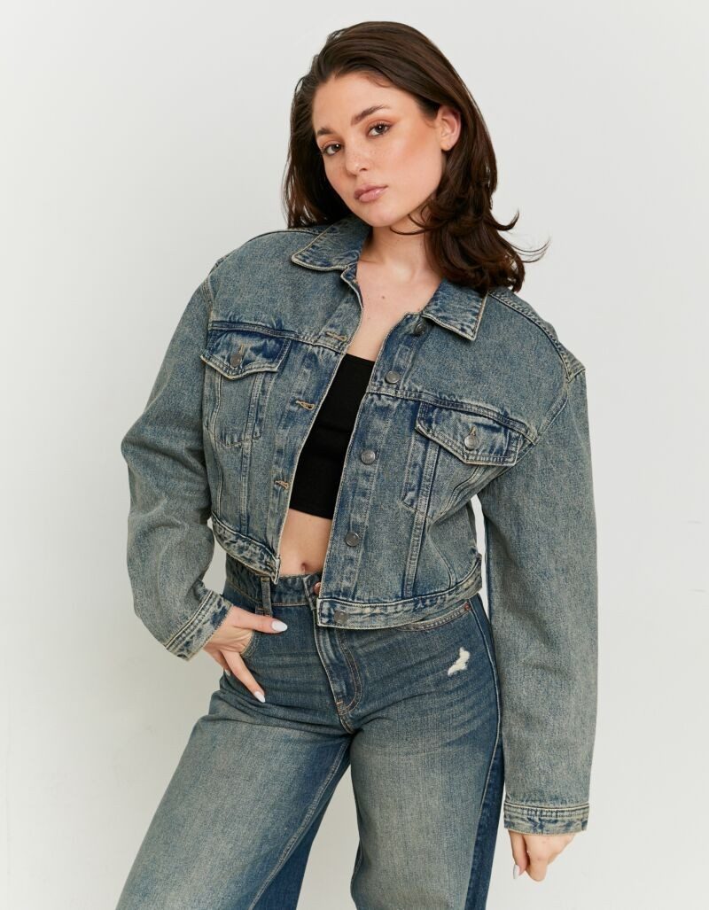 Tally Weijl Jeansjacke SJADEPEACH aus Denim, verkürzt in leichtem oversized Fit