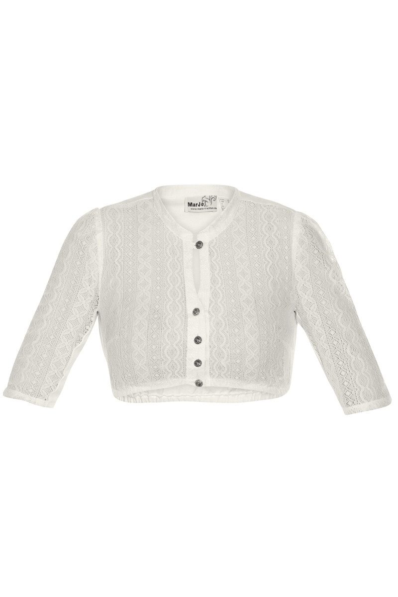 Dirndlbluse Dirndlbluse - BELA-ANITA mit Kragen - creme, weiß