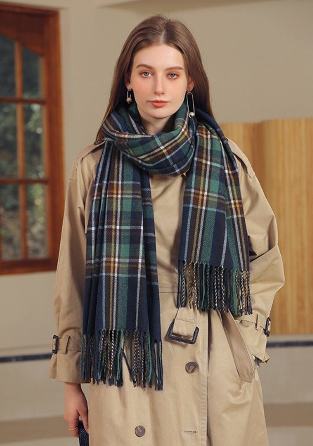 XDeer Wollschal Damen Schal,kuschelweich Karo,Winter Schal Poncho Qualität günstig online kaufen