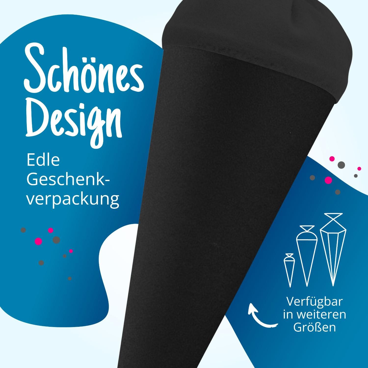 itenga Schultüte itenga Bastelschultüte 70cm mit Filzverschluss SCHWARZ – Bild 4 von 5