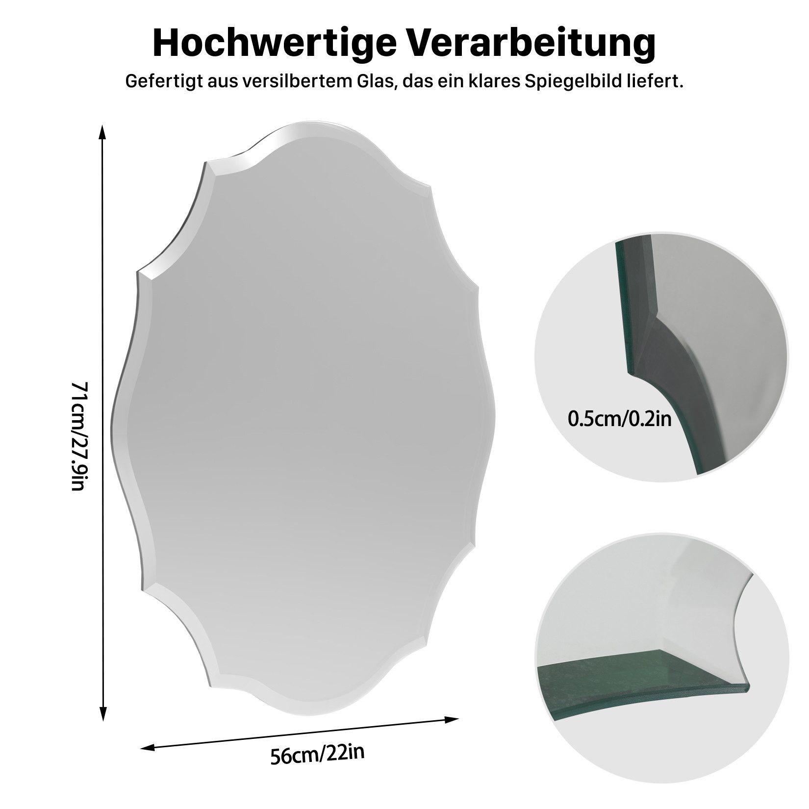 Artloge Wandspiegel Dekorative Spiegel Asymmetrisch Silber günstig online kaufen