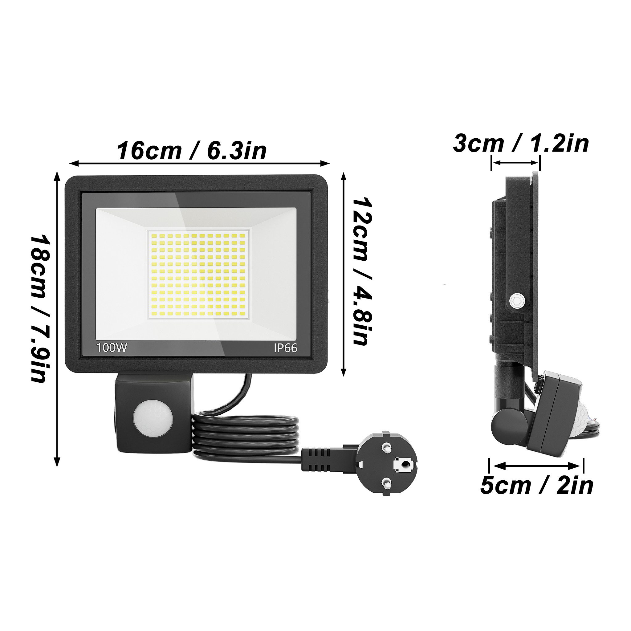 FIVMEN LED Flutlichtstrahler LED Strahler mit Bewegungsmelder 100W Scheinwe günstig online kaufen
